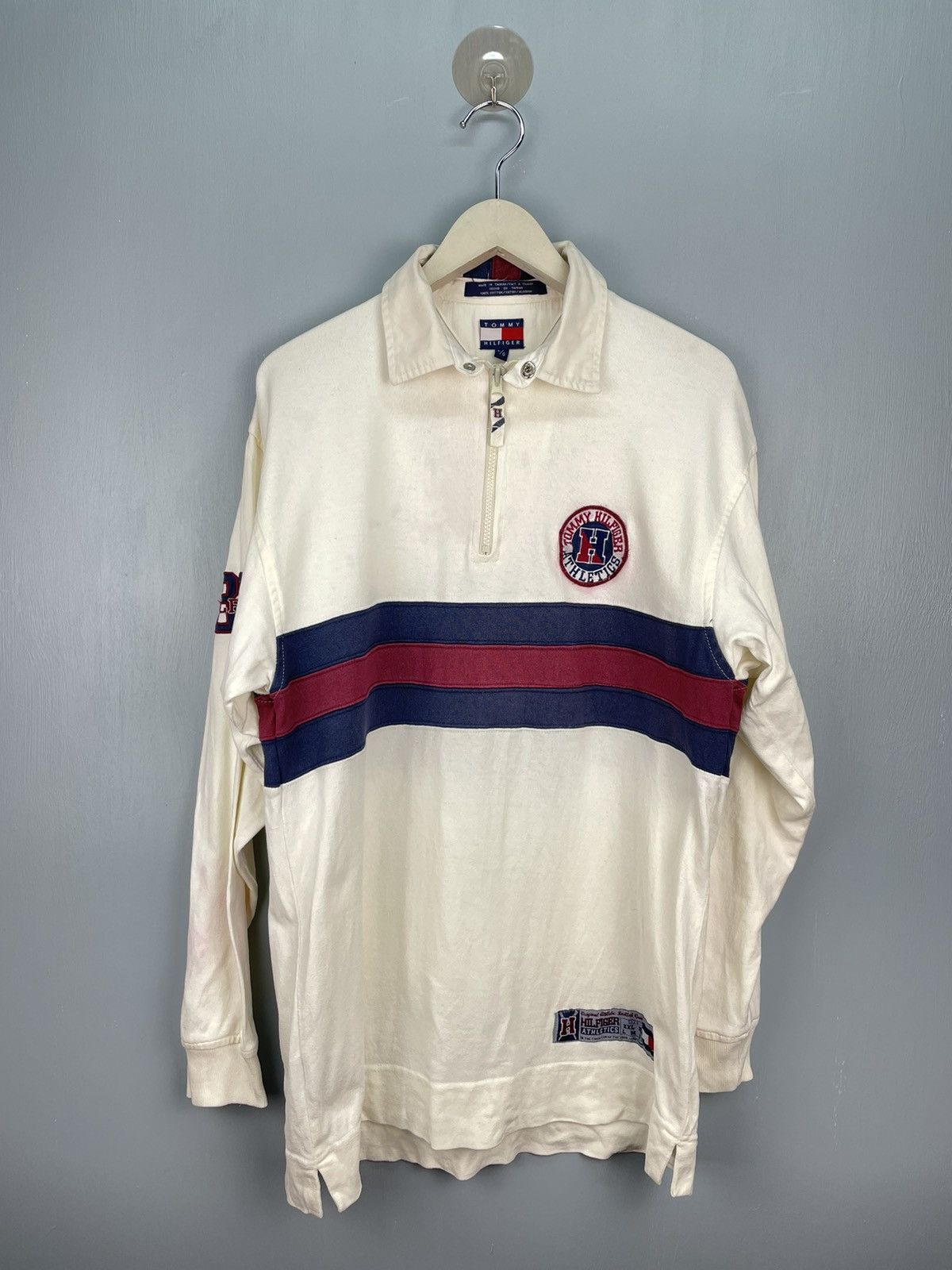 Tommy Hilfiger Vintage 90s Tommy Hilfiger rugby style polo long sleeve Size US L / EU 52-54 / 3 - 1 Thumbnail