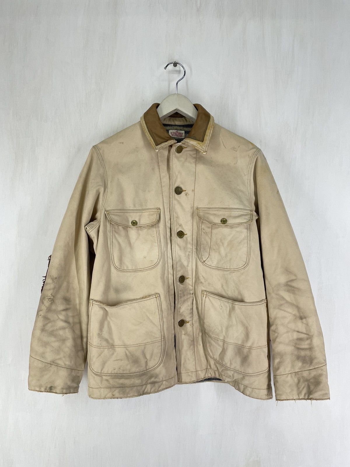 Blue Blue Japan HR market Blue Blue Japan Chore jacket distress design Size US M / EU 48-50 / 2 - 1 Thumbnail