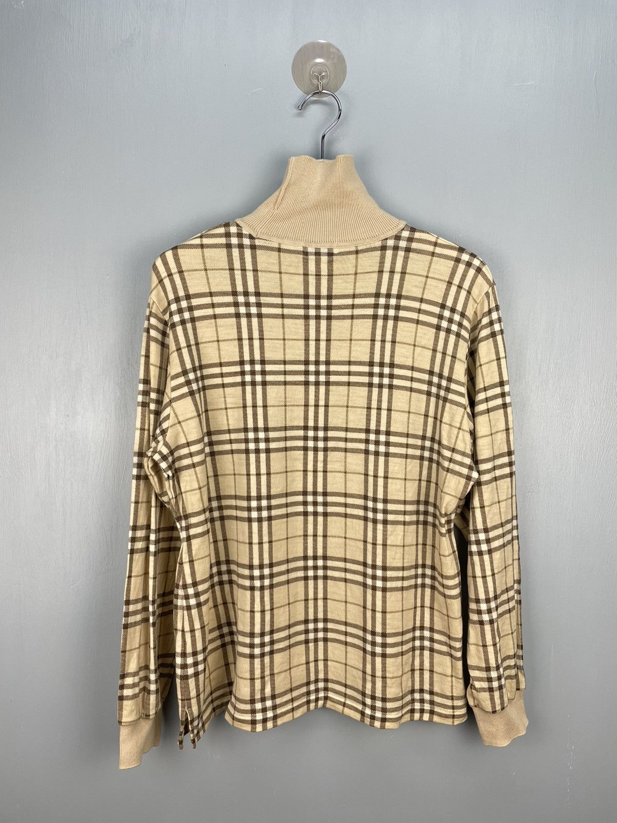 Burberry Vintage Burberrys nova check turtleneck wool shirt Size L / US 10 / IT 46 - 2 Thumbnail