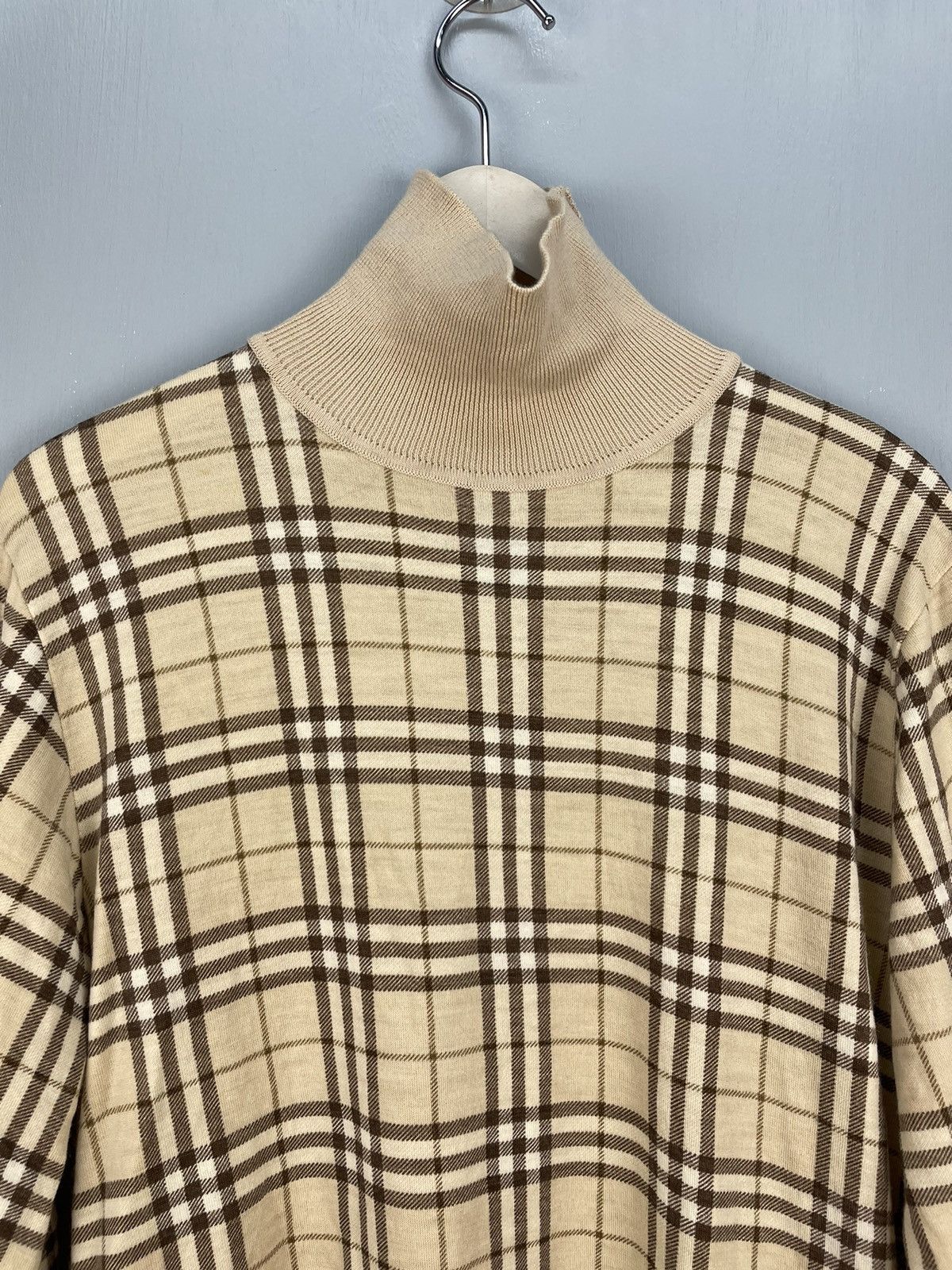 Burberry Vintage Burberrys nova check turtleneck wool shirt Size L / US 10 / IT 46 - 3 Thumbnail