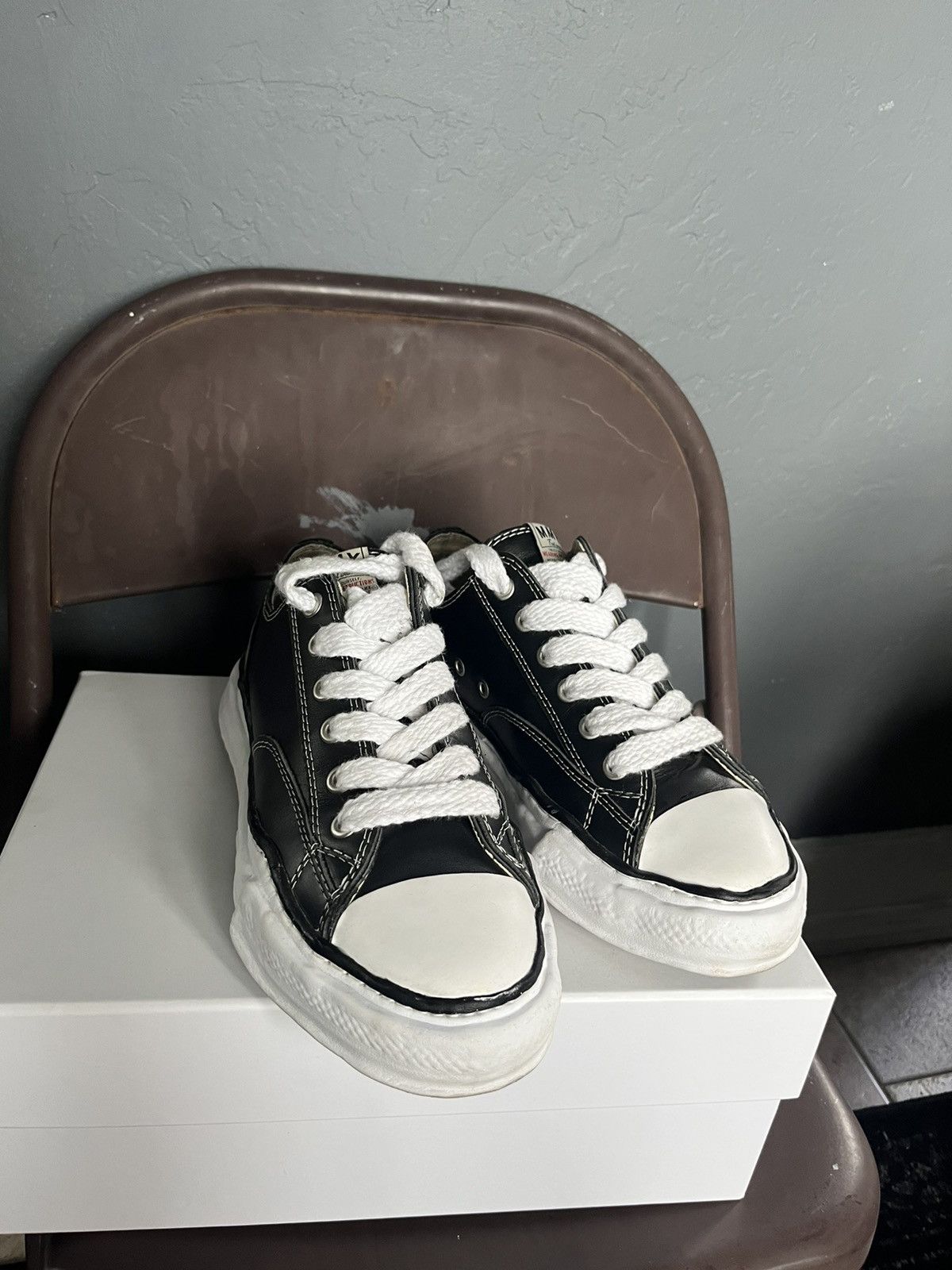 Miharayasuhiro Maison Mihara Yasuhiro Leather melted sneaker Converse ...