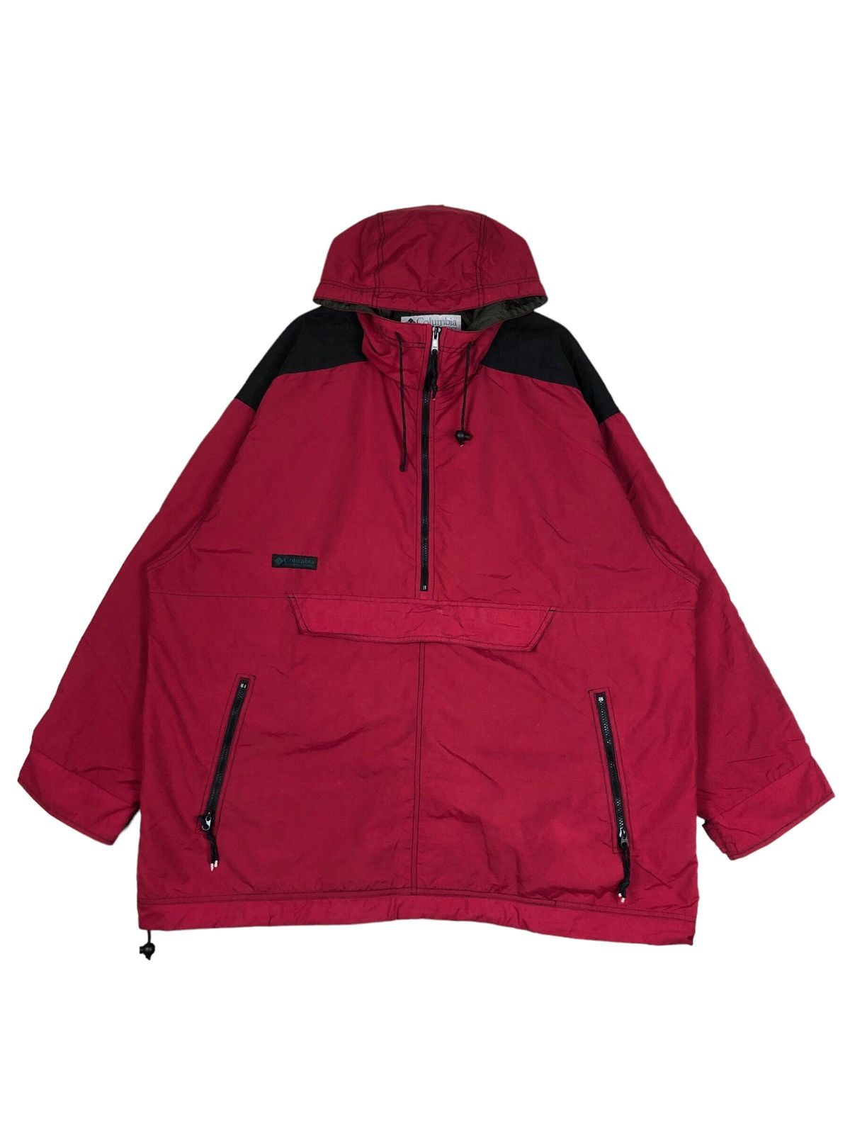 image of Columbia Oversize Anorak Half Zip Jacket in Red, Men's (Size XL)