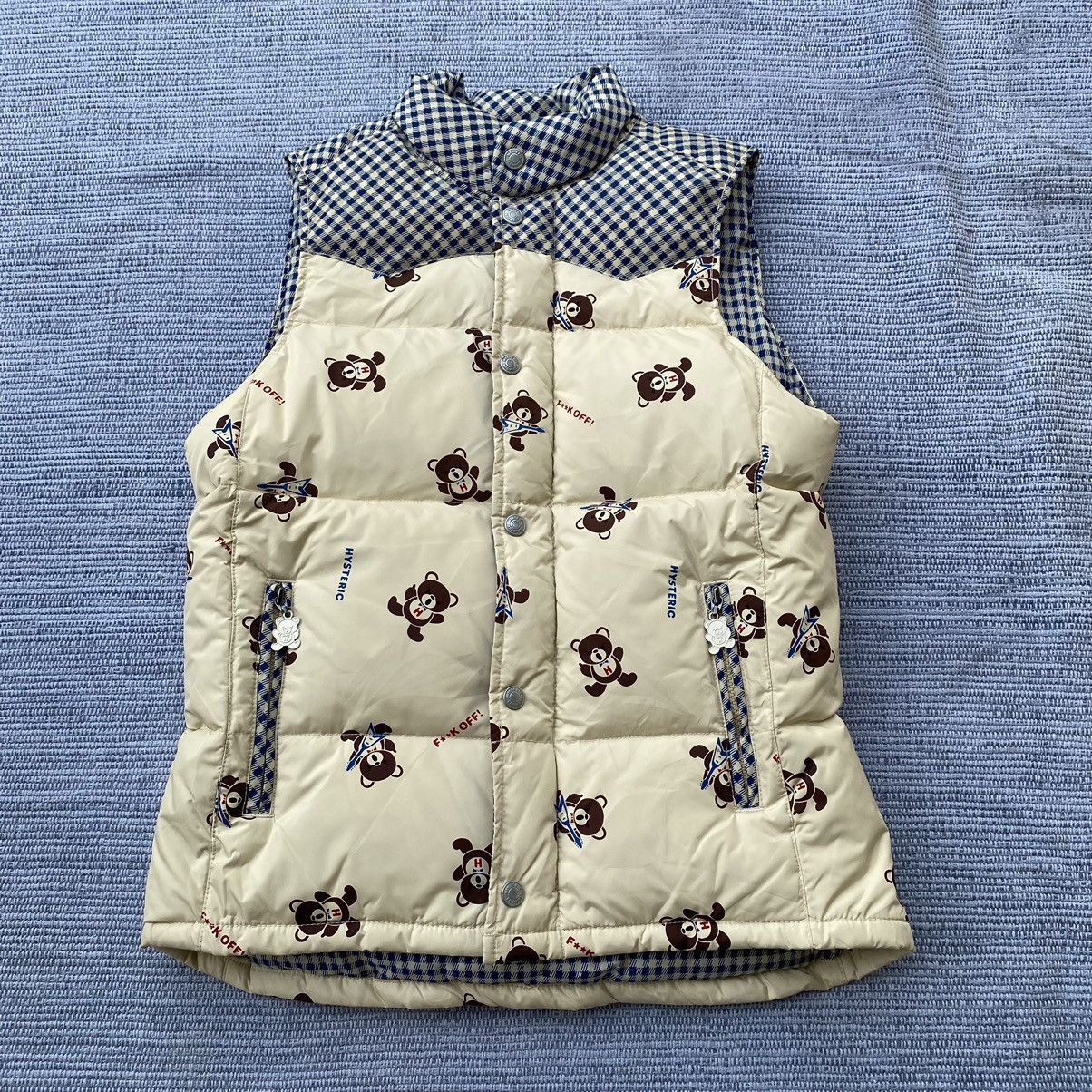 Hysteric Glamour Fuck Off Teddy Bear Puffer Vest