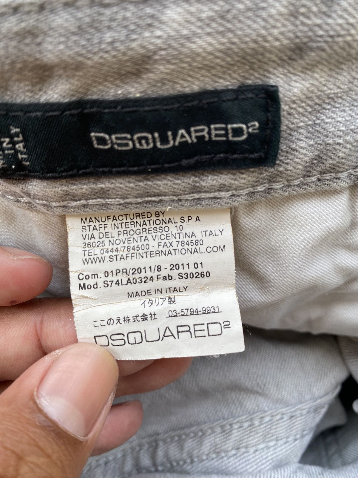 grey painted jeans
