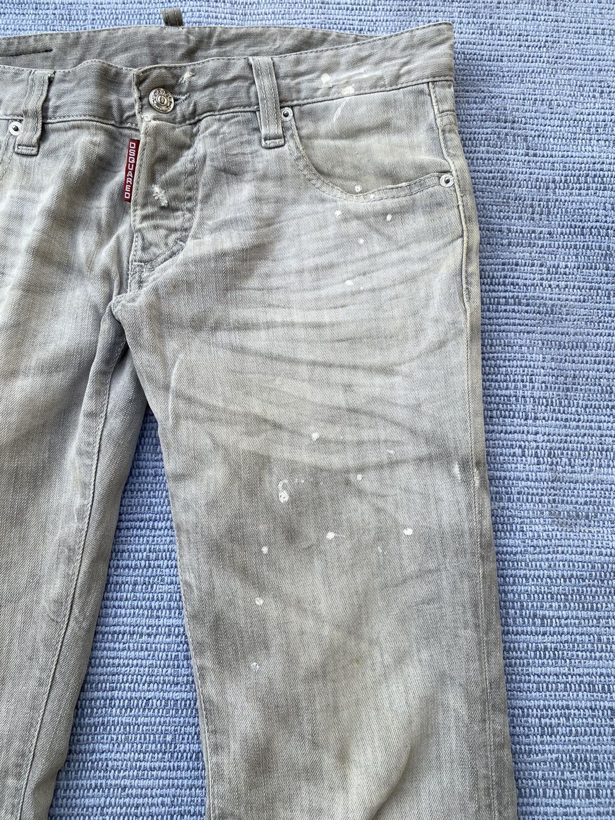 grey painted jeans