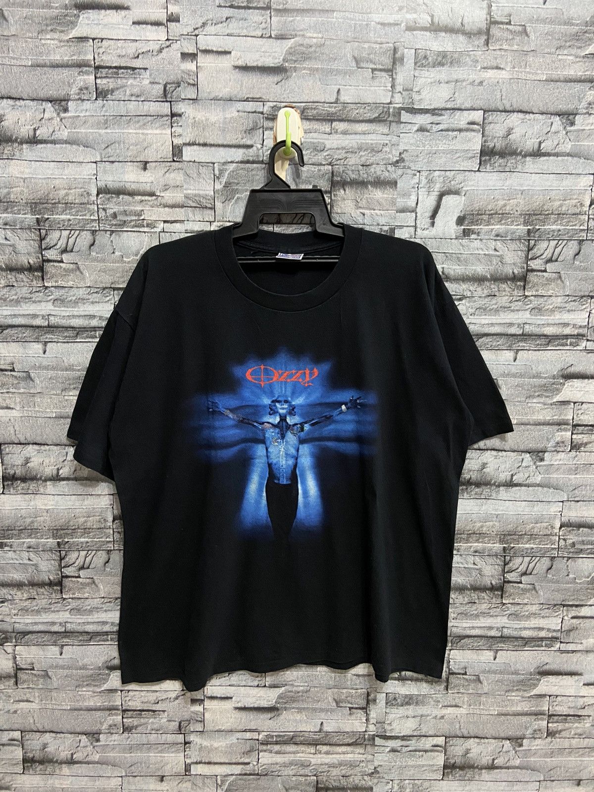 image of Band Tees x Vintage Ozzy Osbourne T Shirt Down To Earth Oversized in Black, Men's (Size 2XL)