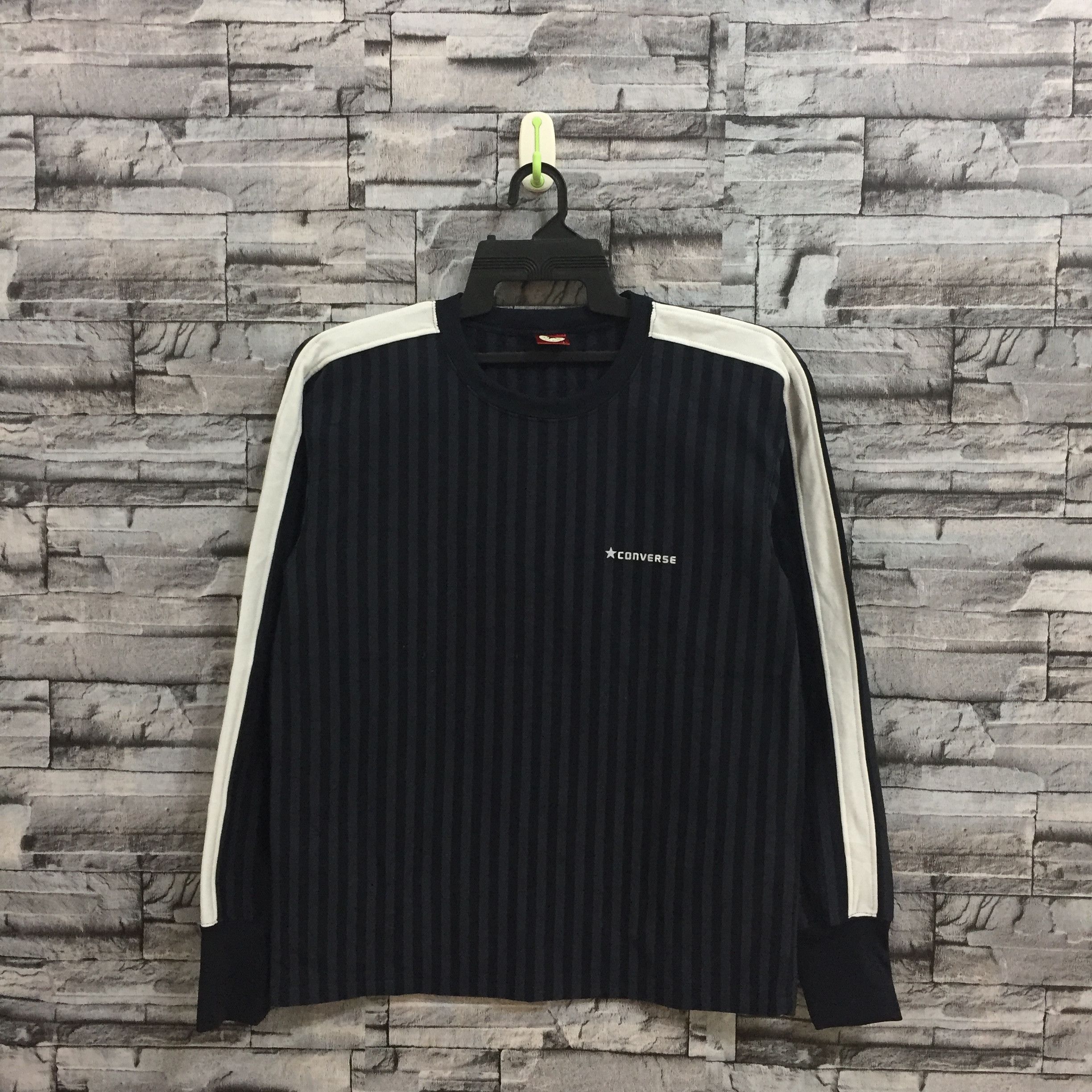 Converse Vintage CONVERSE sweatshirt stripe small logo size L Size US L / EU 52-54 / 3 - 1 Thumbnail