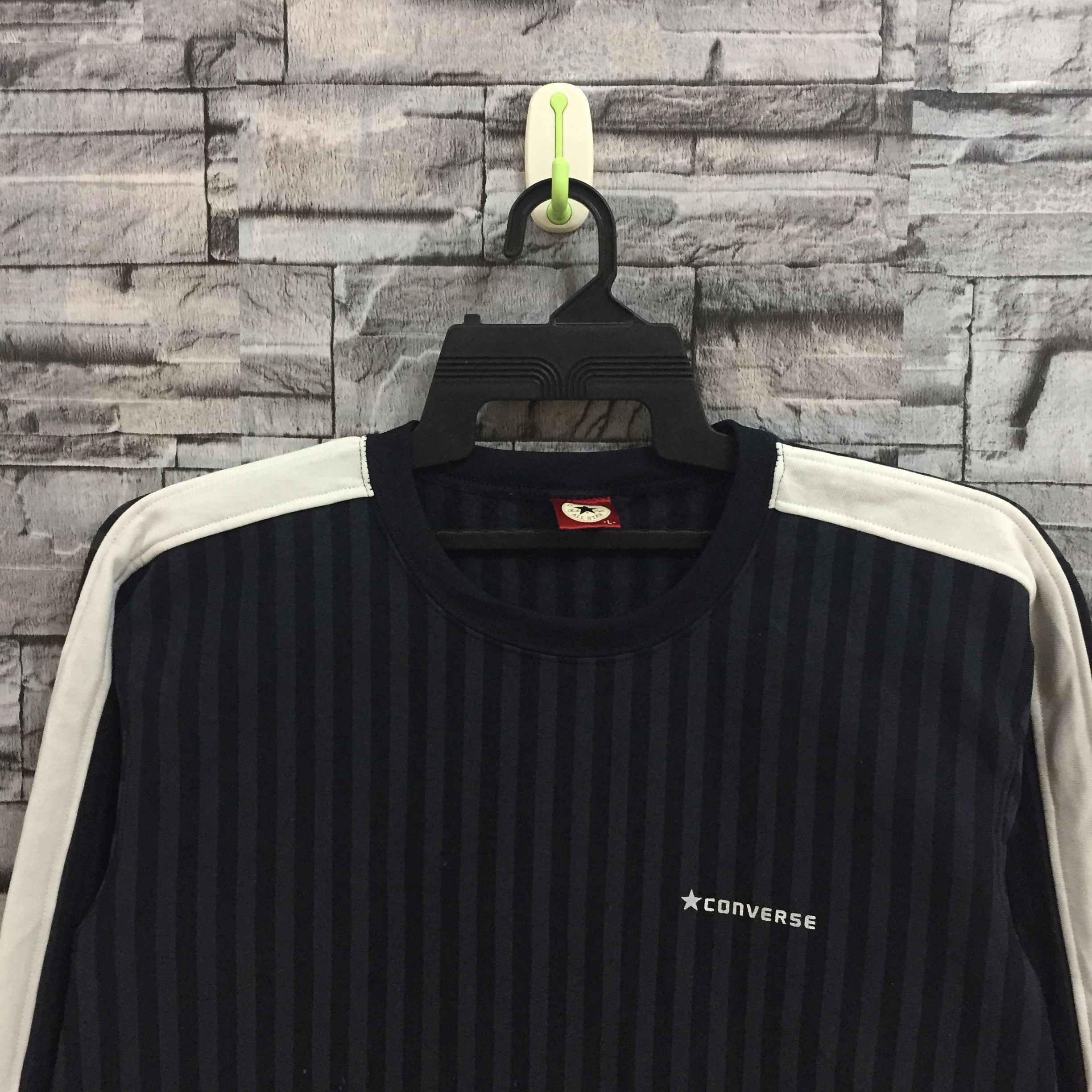 Converse Vintage CONVERSE sweatshirt stripe small logo size L Size US L / EU 52-54 / 3 - 2 Thumbnail