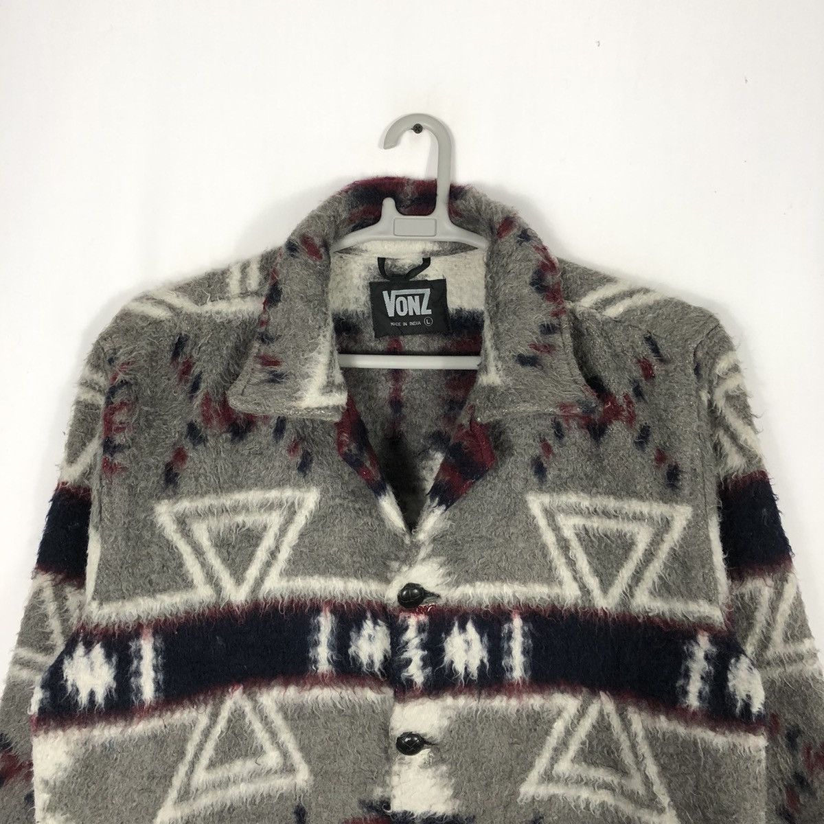 Japanese Brand Rare Vintage Vonz Navajo Indian Mohair Styles Fleece Jacket Size US M / EU 48-50 / 2 - 2 Thumbnail