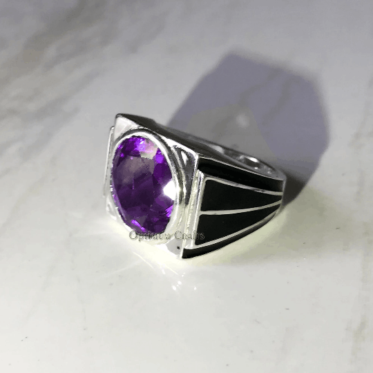 Handmade Handmade Amethyst Ring 925 Silver Heavy Mens Ring Grailed