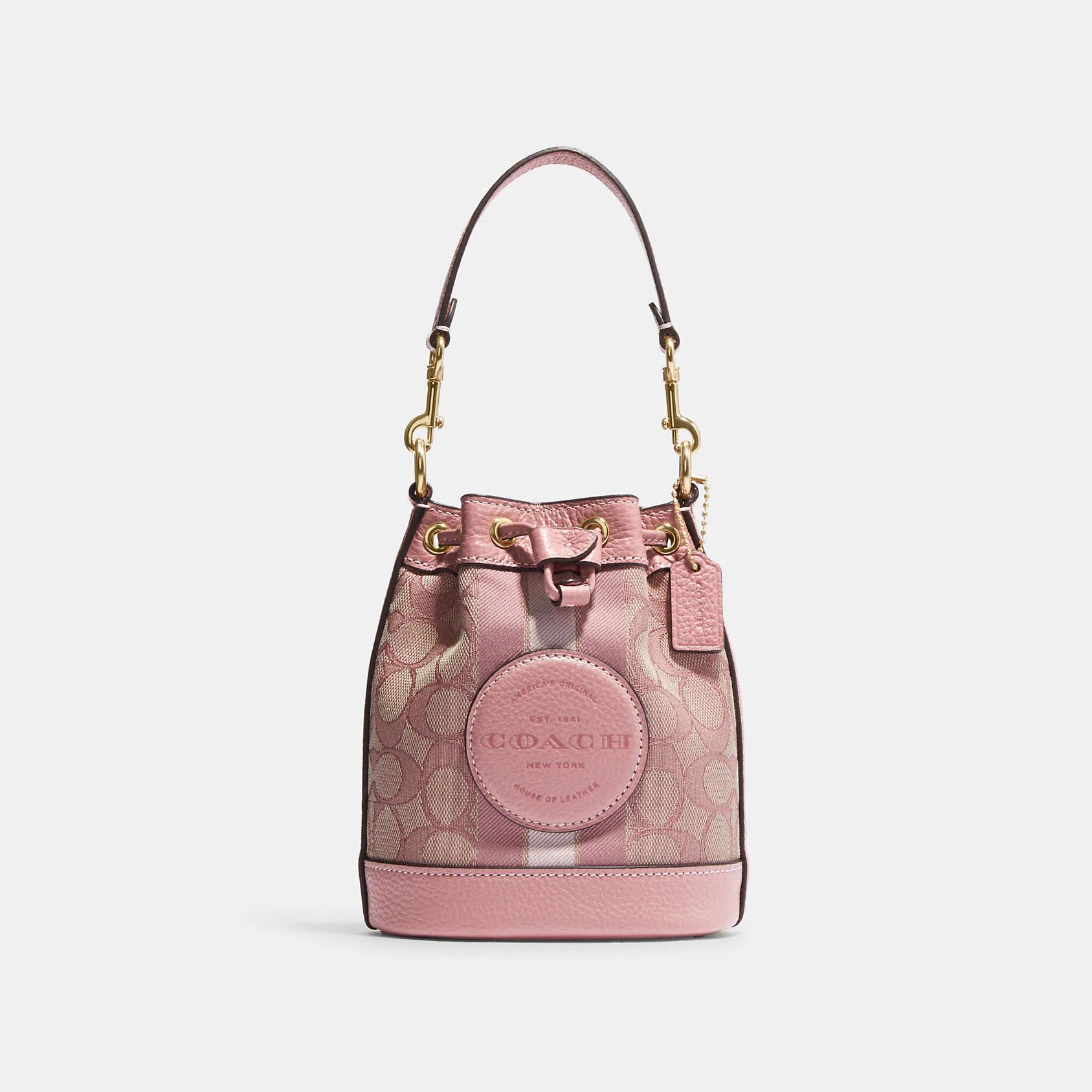 Coach Mini Dempsey Bucket Bag In Signature Jacquard With Stripe Size ONE SIZE - 5 Thumbnail
