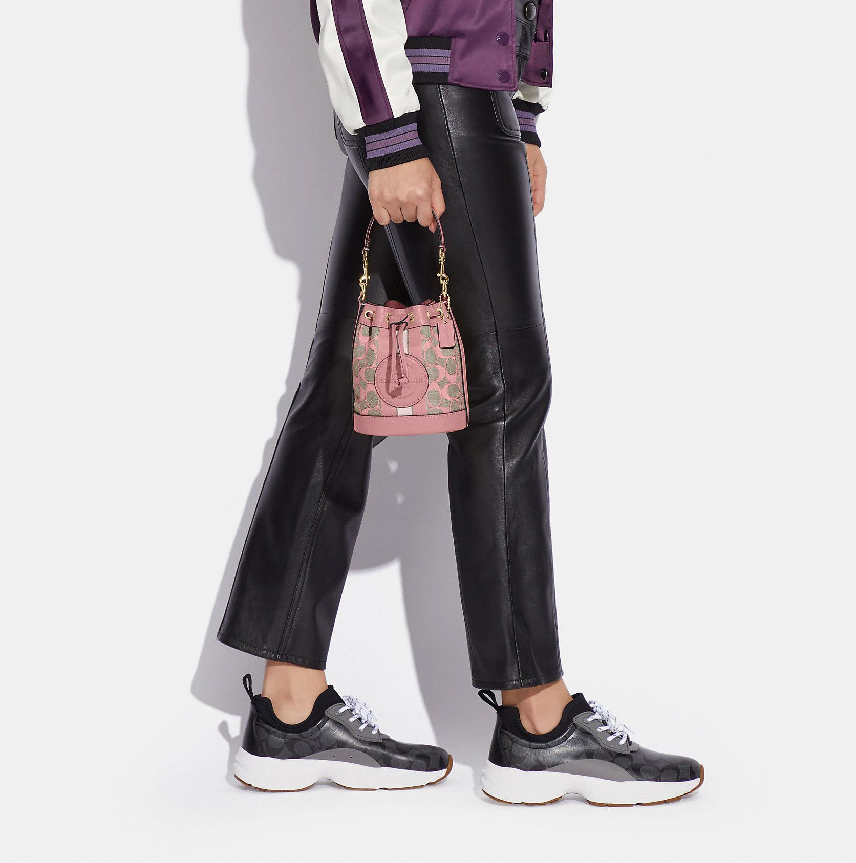 Coach Mini Dempsey Bucket Bag In Signature Jacquard With Stripe Size ONE SIZE - 9 Thumbnail
