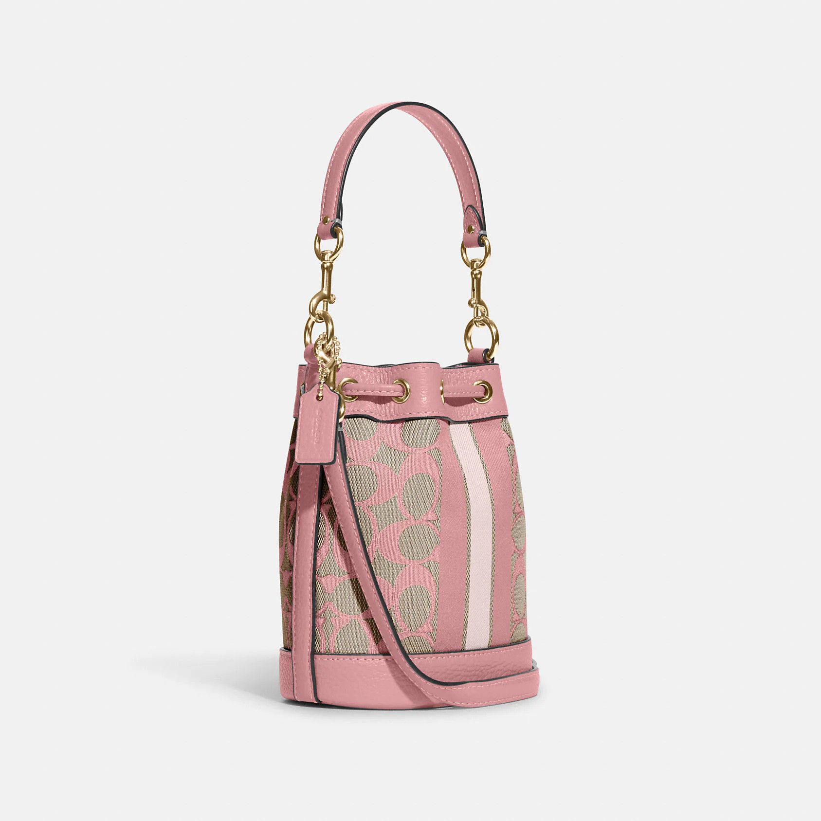 Coach Mini Dempsey Bucket Bag In Signature Jacquard With Stripe Size ONE SIZE - 6 Thumbnail