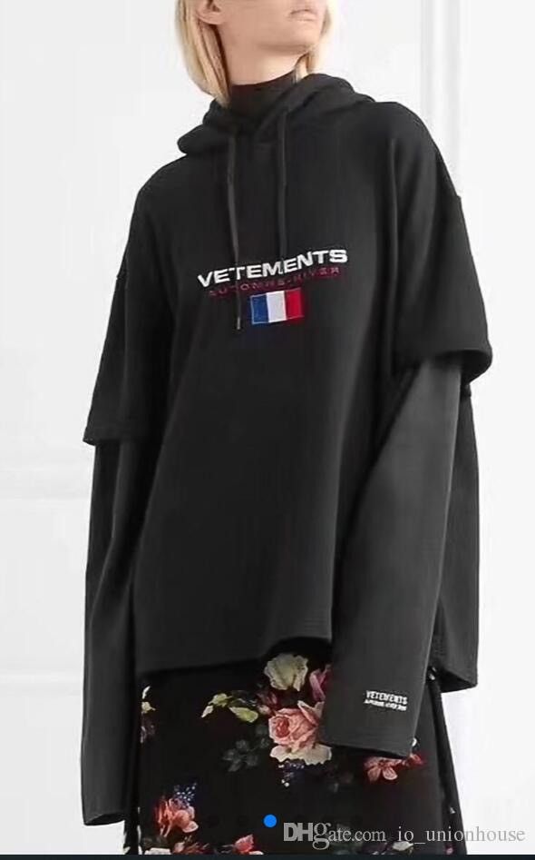 Vetements 18' French flag outlet Hybrid hoodie