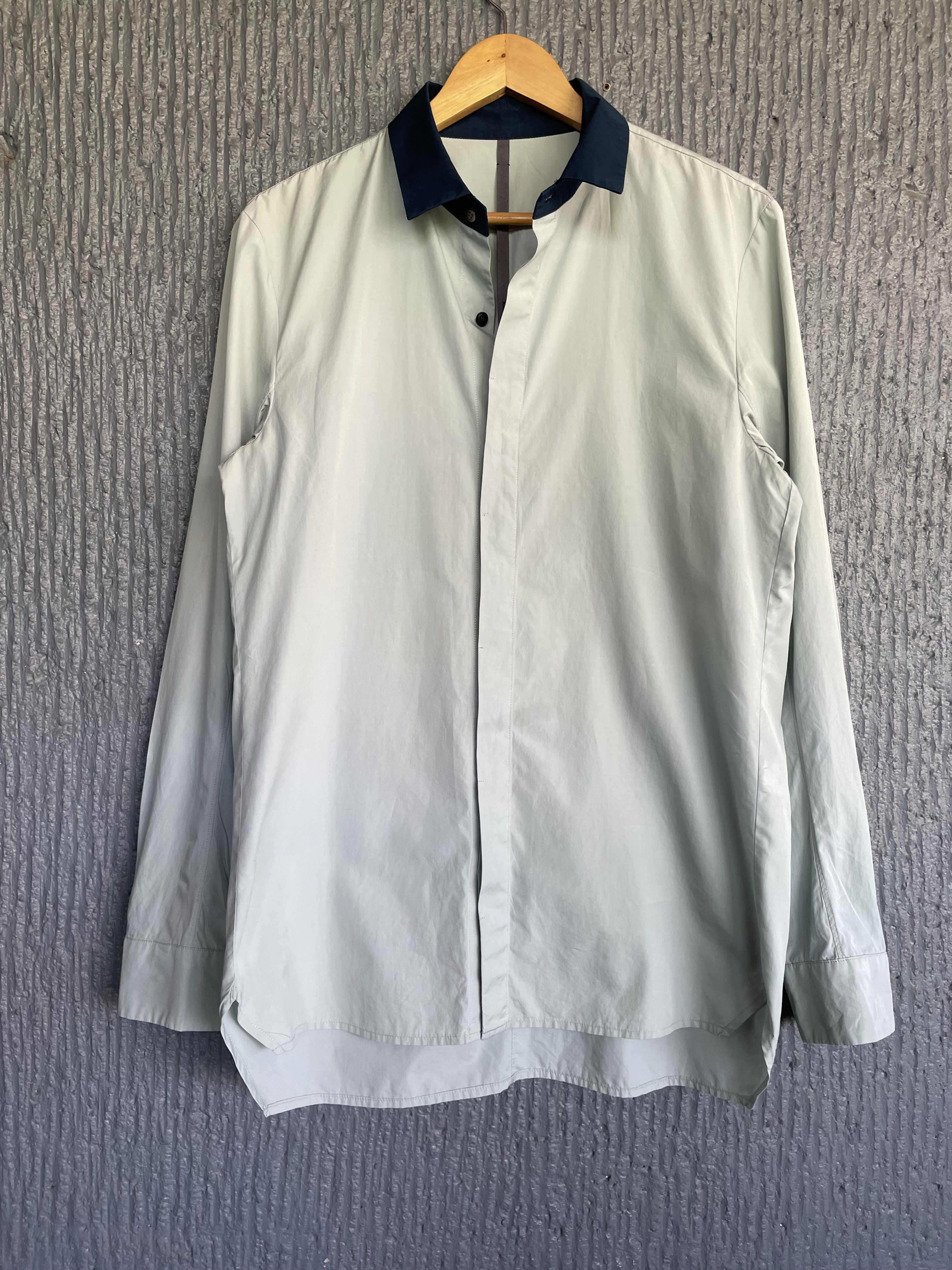 Japanese Brand Kazuyuki Kumagai Attachment Blue Collar Button Up Size US XL / EU 56 / 4 - 1 Thumbnail