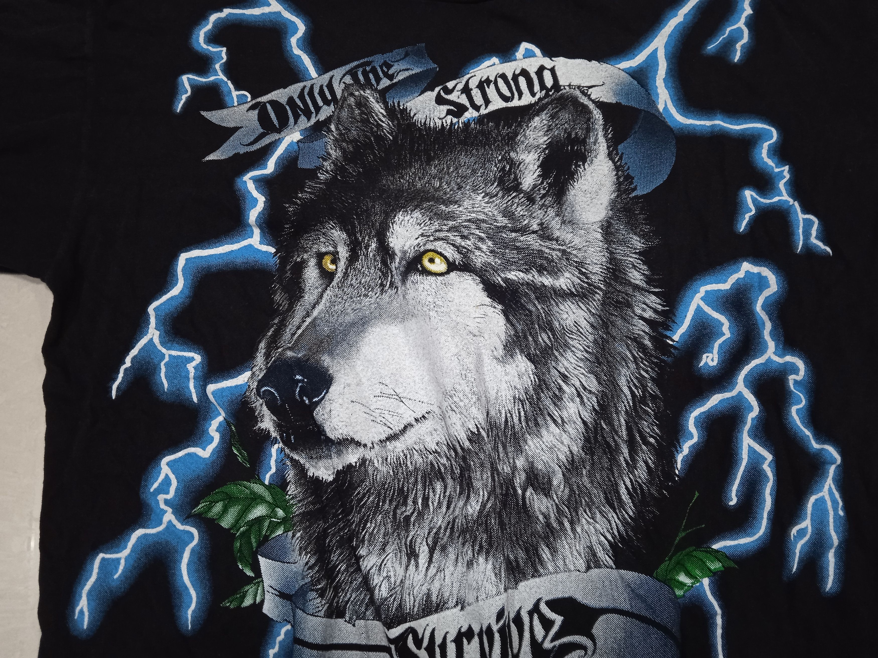 Other Vintage 90s American Thunder Wolf T-Shirt Size US XL / EU 56 / 4 - 5 Thumbnail