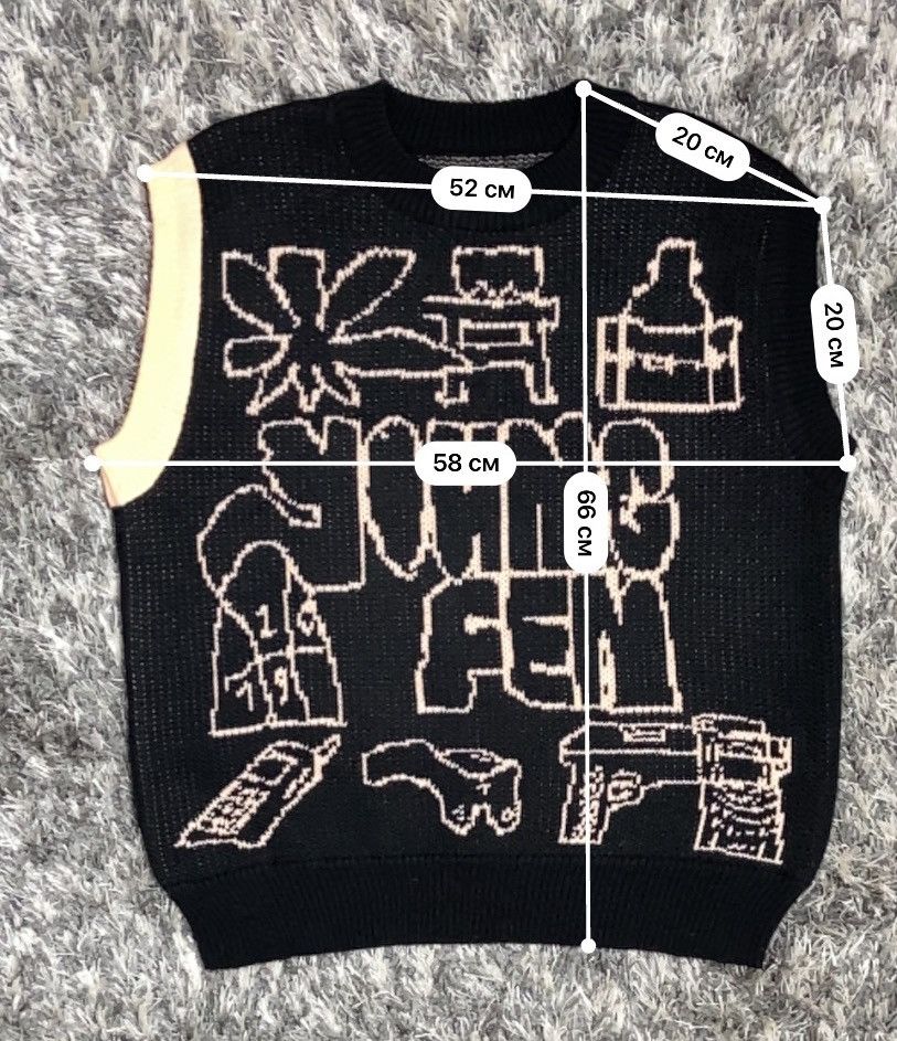 Handmade LIKE GOSHA RUBCHINSKIY UKRAINE YOUNG FEN BRAND KNITTED VEST Size US L / EU 52-54 / 3 - 7 Thumbnail