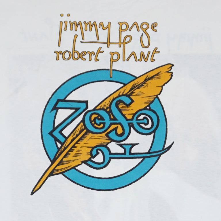 Band Tees × Led Zeppelin × Vintage 90s Jimmy Page Robert Plant "ZoSo World Tour" T-Shirt Size US L / EU 52-54 / 3 - 4 Thumbnail