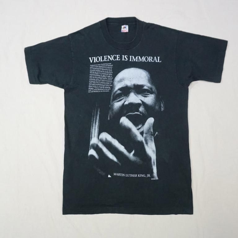 Vintage 90's Martin Luther King "Violence is Immoral" T-Shirt Size US L / EU 52-54 / 3 - 1 Thumbnail