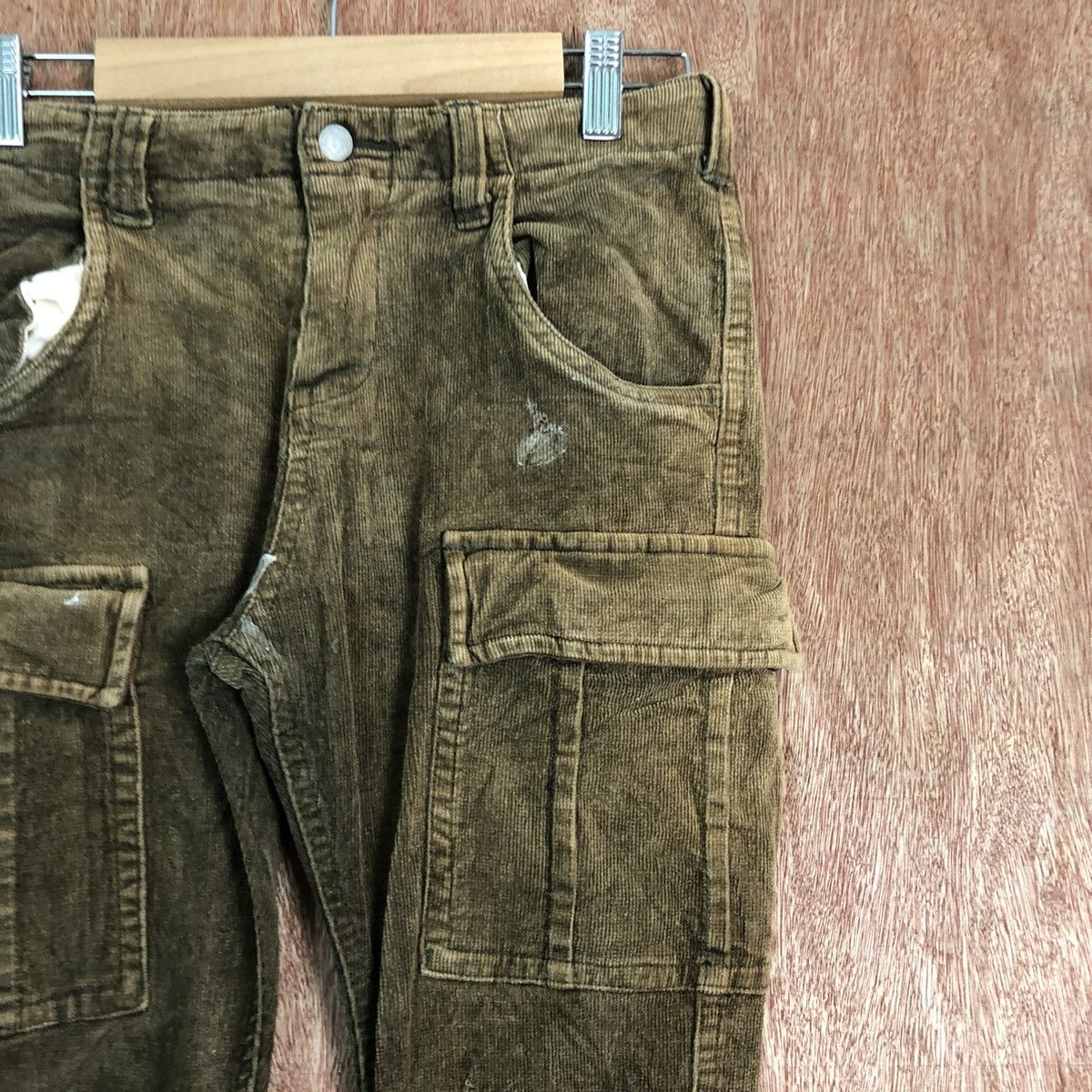 Japanese Brand DLL Back Number Brown Conduroy Multipocket Denim Pants #c223 Size US 26 / EU 42 - 4 Thumbnail