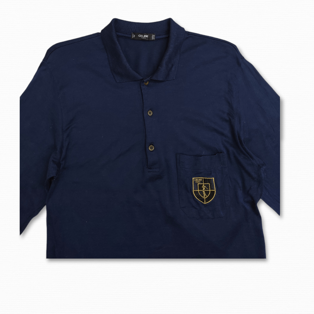 Celine Archive CELINE PARIS EMBROIDERED LOGO'S LONG SLEEVE Button Size US M / EU 48-50 / 2 - 3 Thumbnail