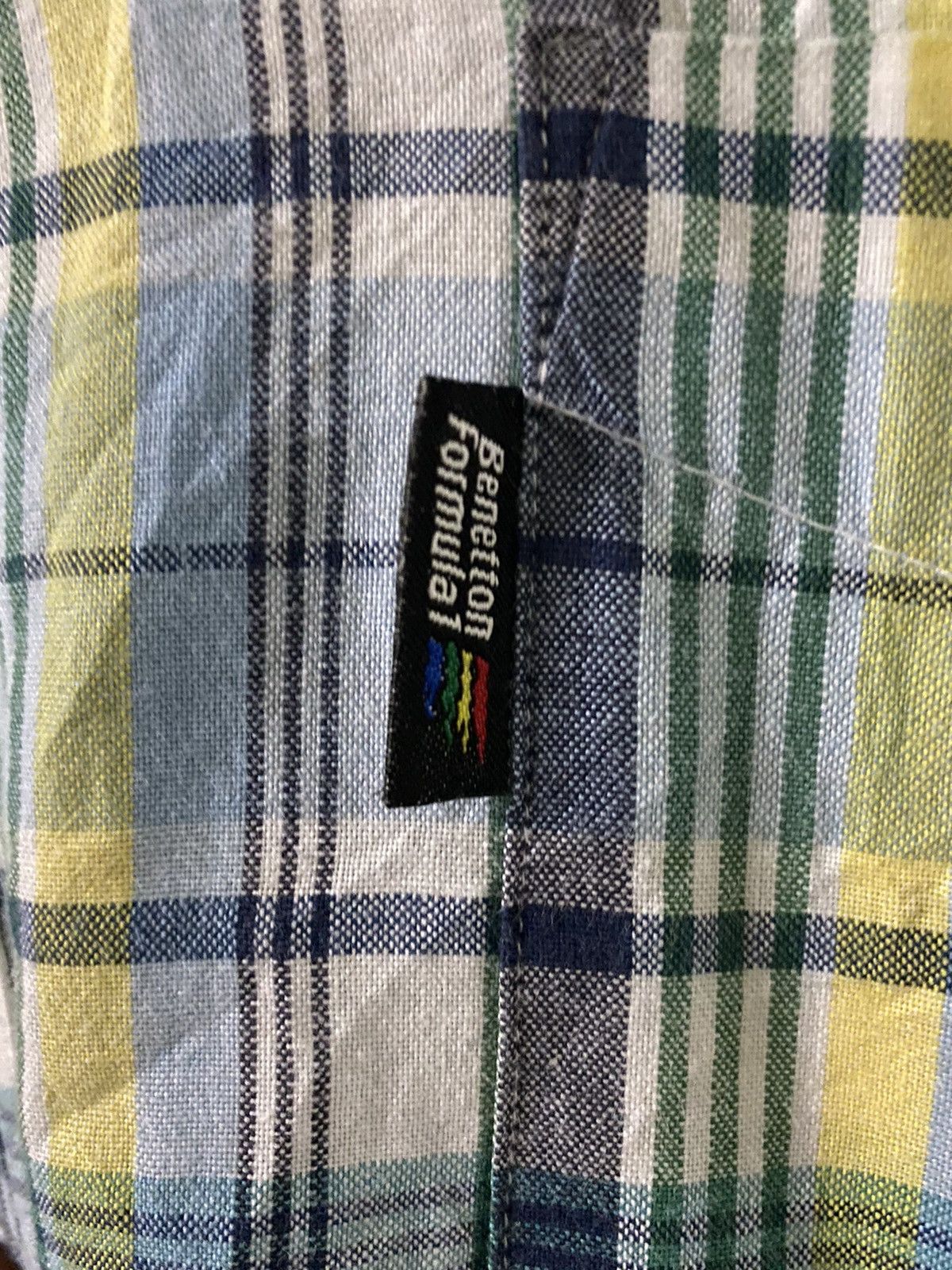 Benetton Vintage Benetton Formula 1 Flannel Single Pocket Plaid Size US XL / EU 56 / 4 - 5 Thumbnail