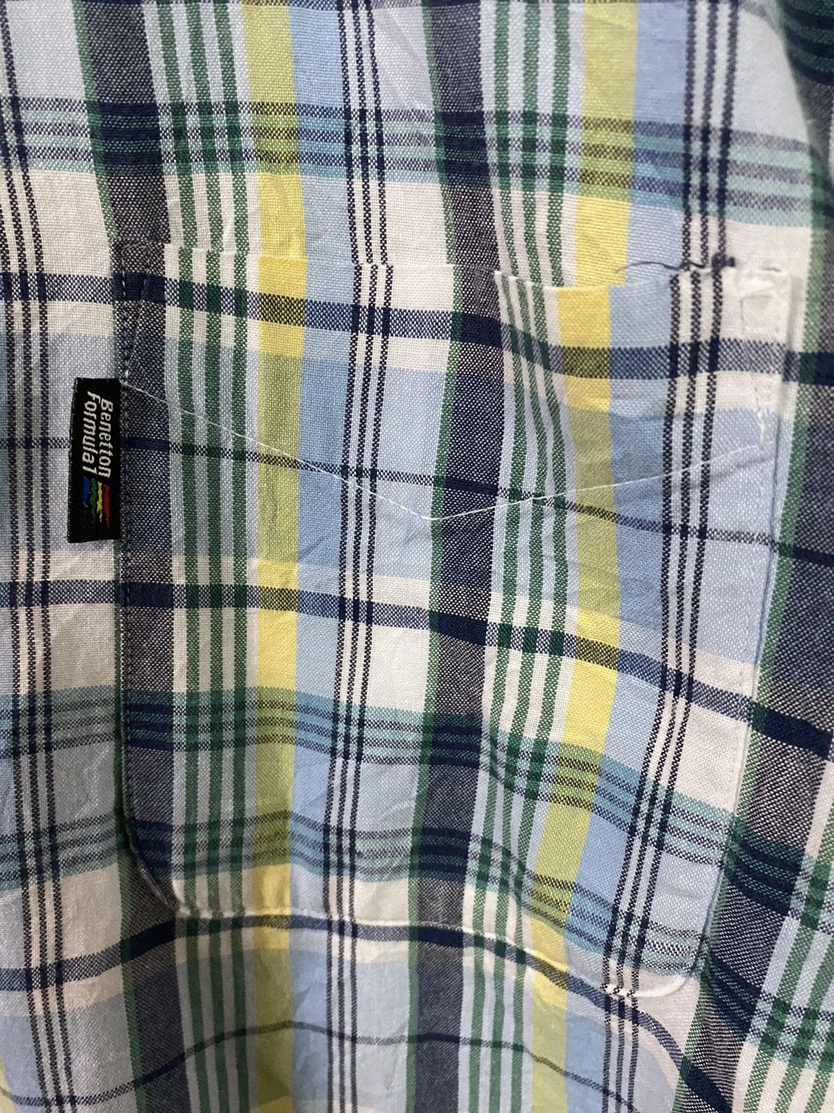 Benetton Vintage Benetton Formula 1 Flannel Single Pocket Plaid Size US XL / EU 56 / 4 - 4 Thumbnail