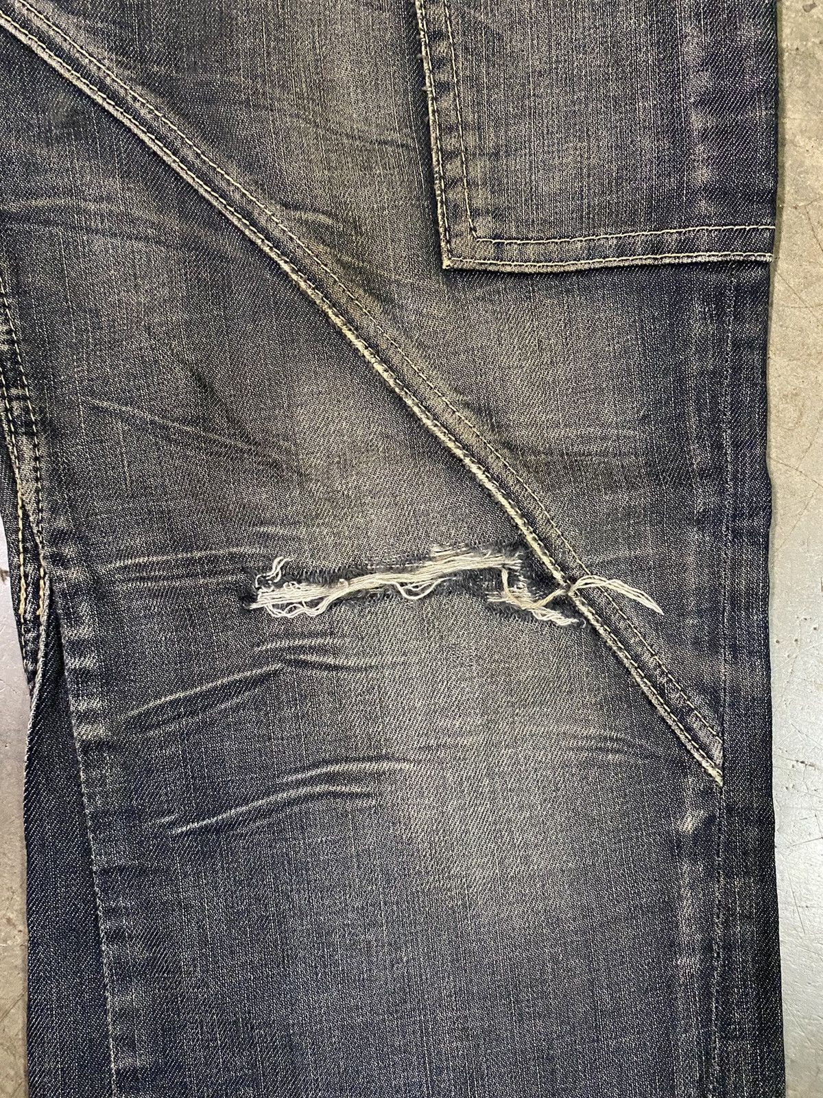 Michel Klein Michel Klein THRASHED Bush Patch Pocket Denim Pants Size US 38 / EU 54 - 2 Thumbnail