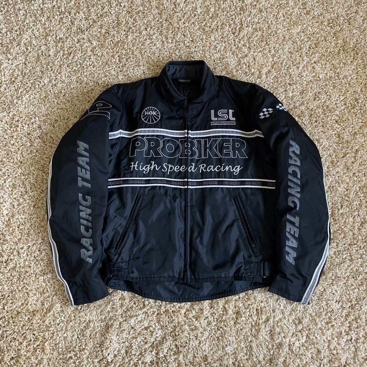 image of Nascar x Racing Vintage Probiker Racing Team Moto Jacket in Black, Men's (Size XL)