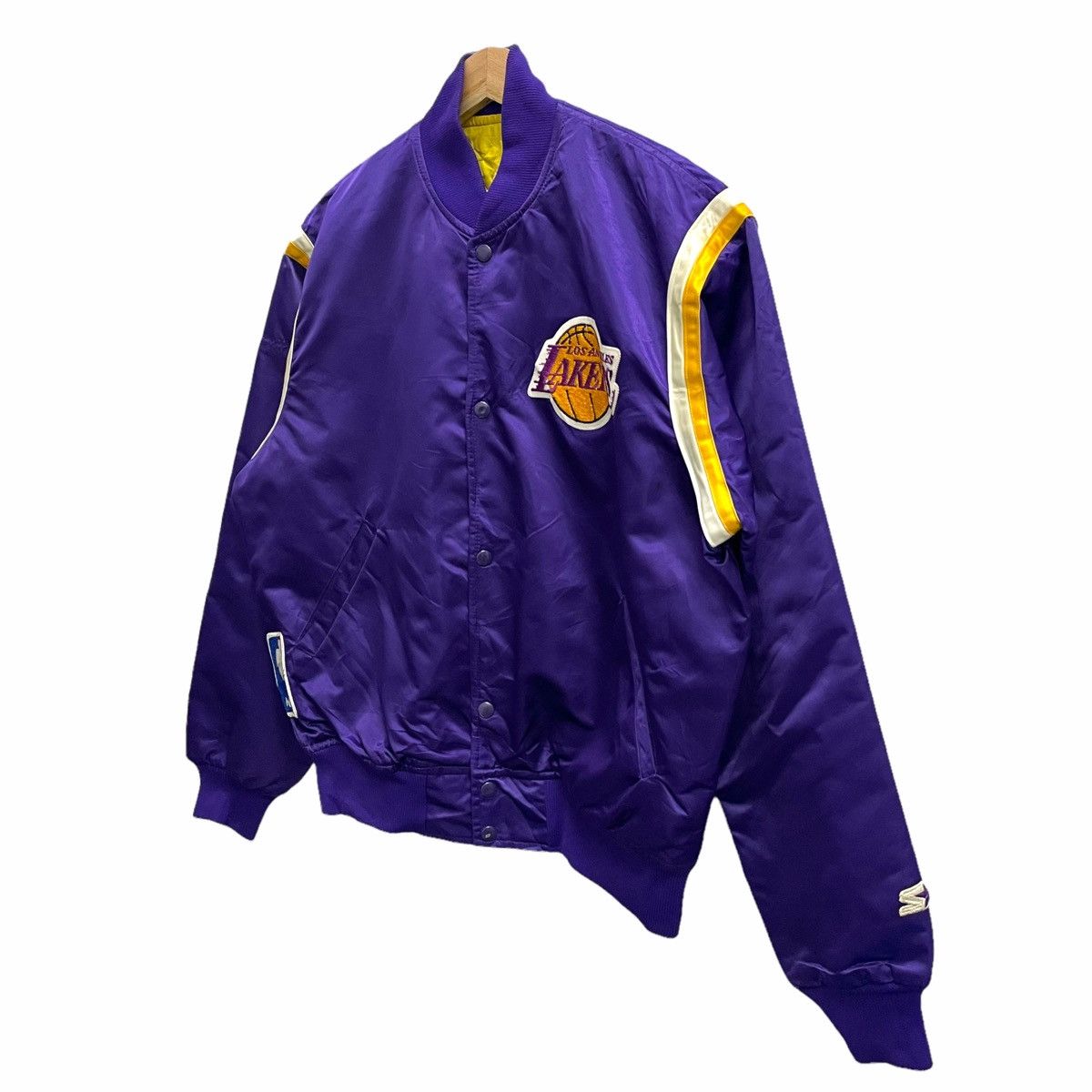 NBA × Starter NOS 💥90s LAKERS NBA STARTER VARSITY JACKET Size US L / EU 52-54 / 3 - 3 Thumbnail