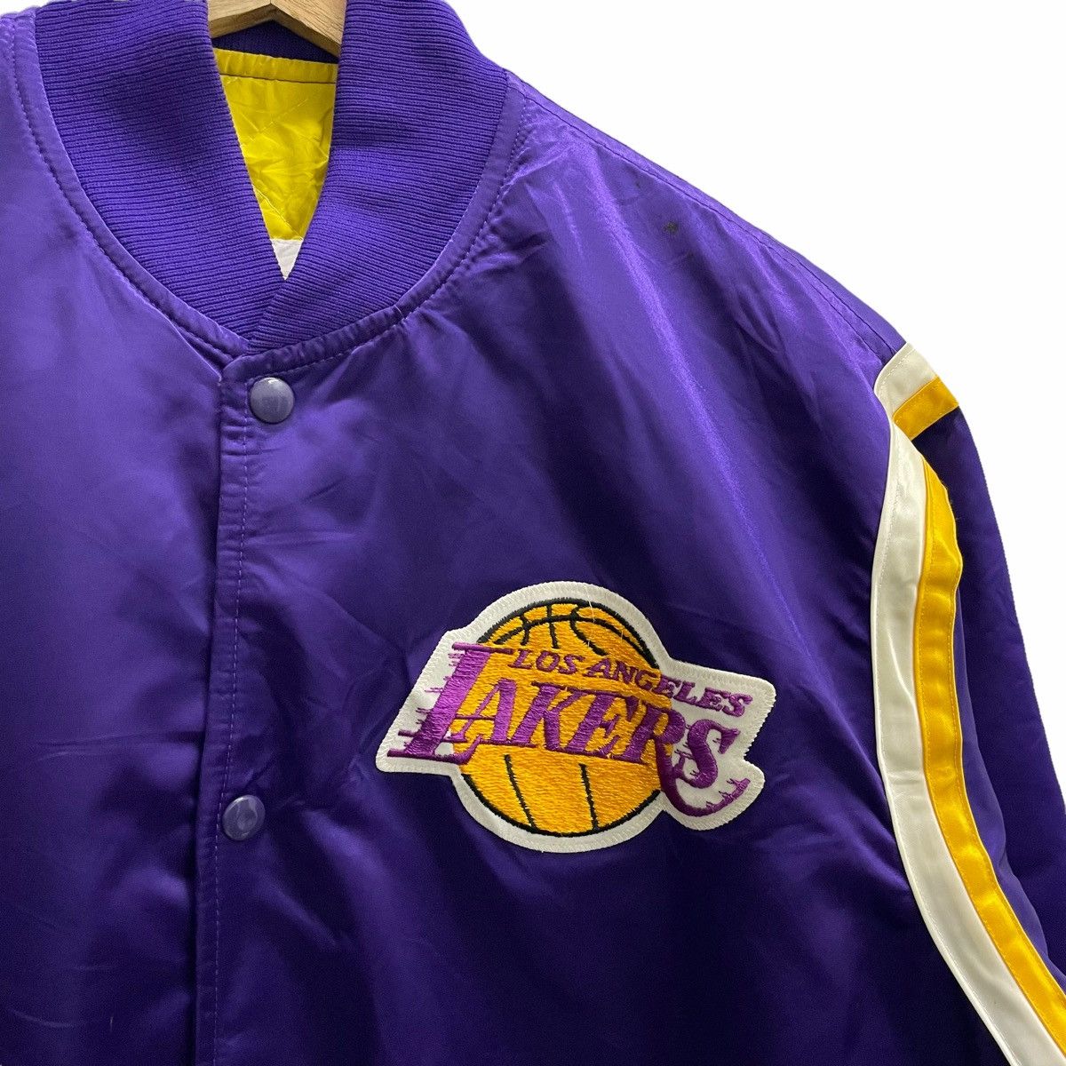 NBA × Starter NOS 💥90s LAKERS NBA STARTER VARSITY JACKET Size US L / EU 52-54 / 3 - 4 Thumbnail