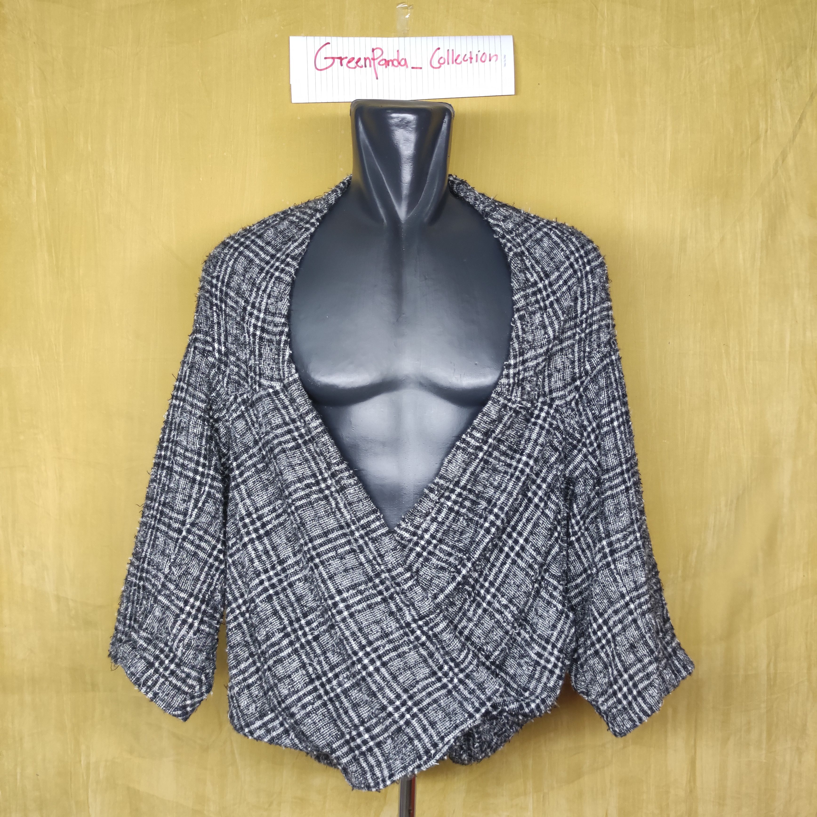 YOHJI YAMAMOTO Plaid Pattern Wool Cardigan Jacket
