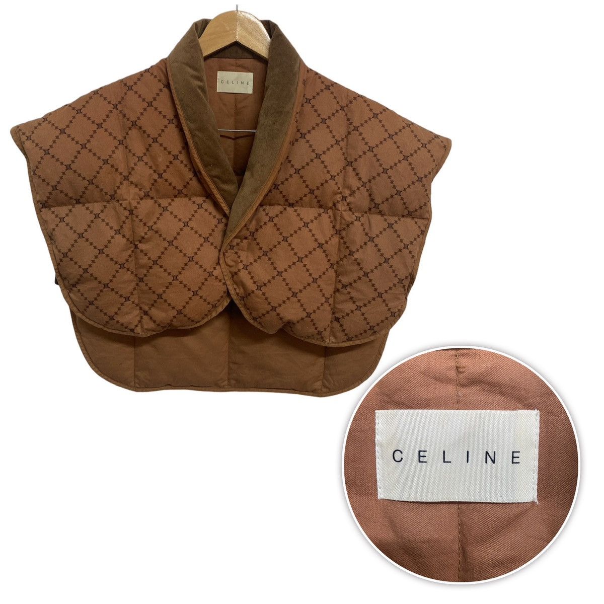CELINE｜VESTS (QUILTED BLOUSON JACKET IN MONOGRAM NYLON CELINE Quilted Monogram nylon Triomphe vest 2W987795W38NO