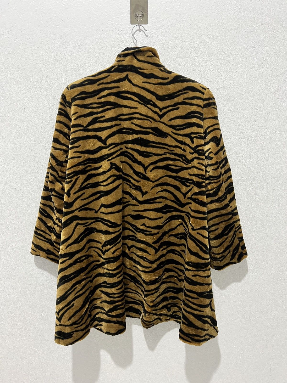 Tiger Faux Fur Button Coat