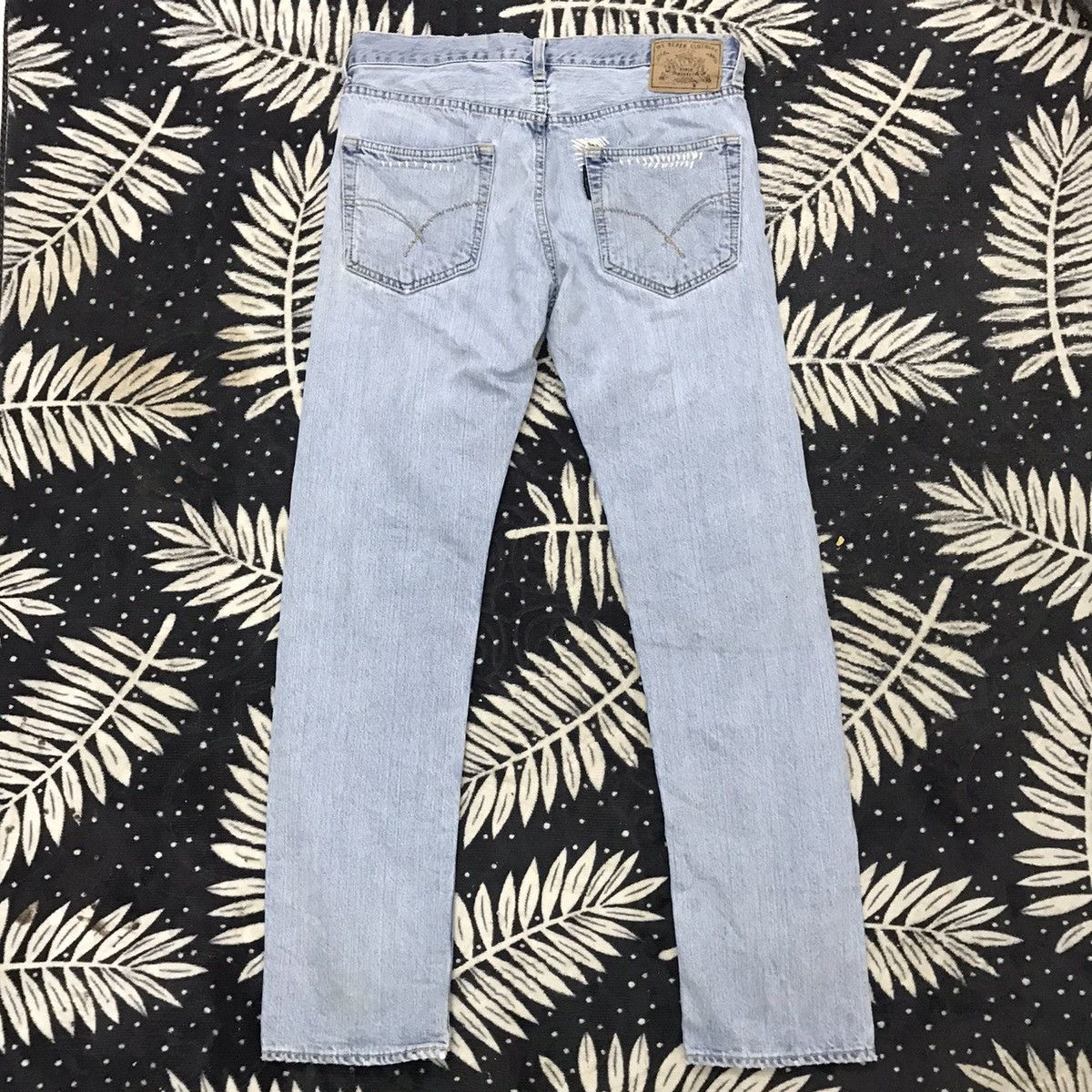 Blue Blue Japan × HOLLYWOOD RANCH MARKET × Le Grande Bleu (L.G.B.) 💥H.R MARKET DISTRESSED THRASHED DENIM JEAN Size US 32 / EU 48 - 6 Thumbnail