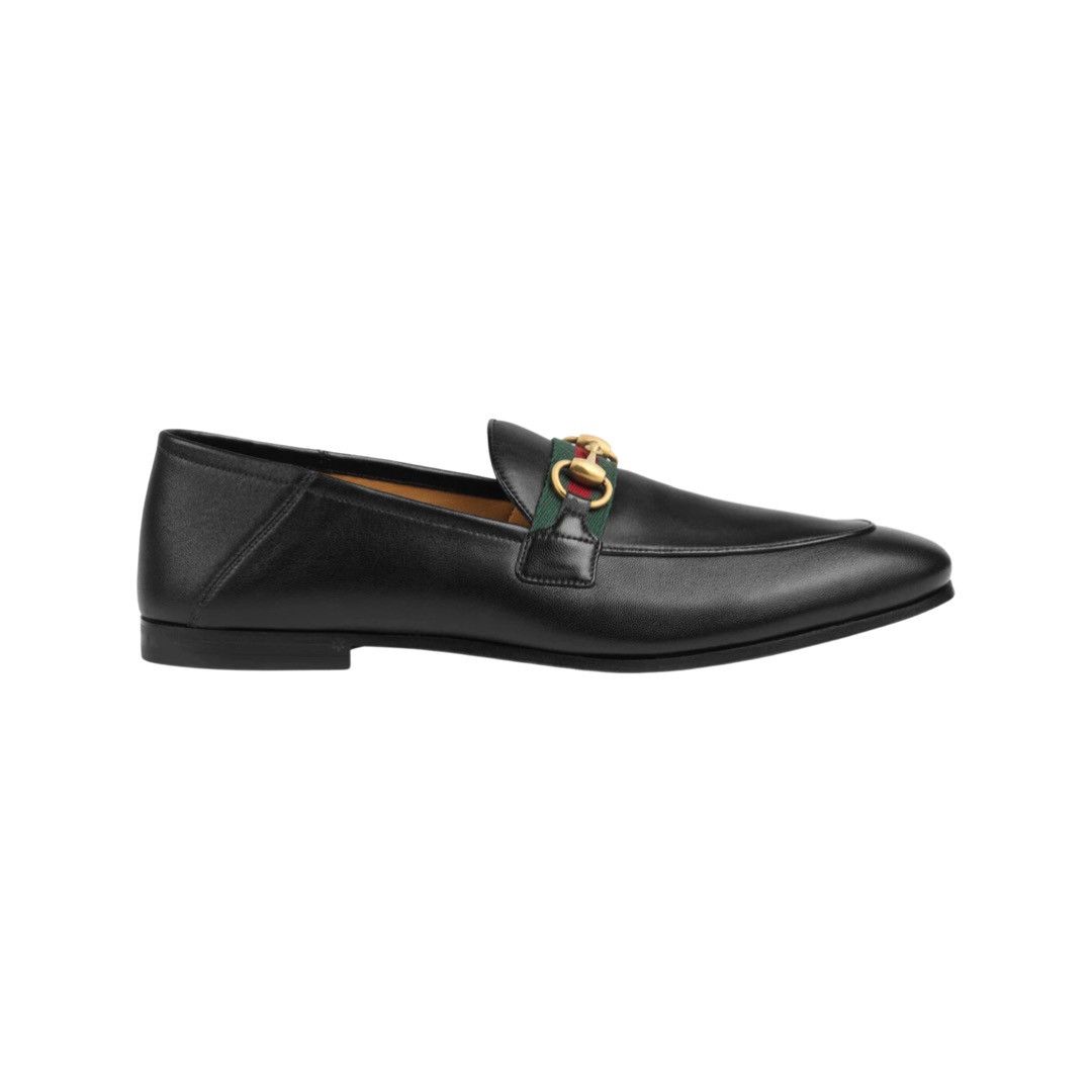 Gucci Horsebit Web Leather Loafers
