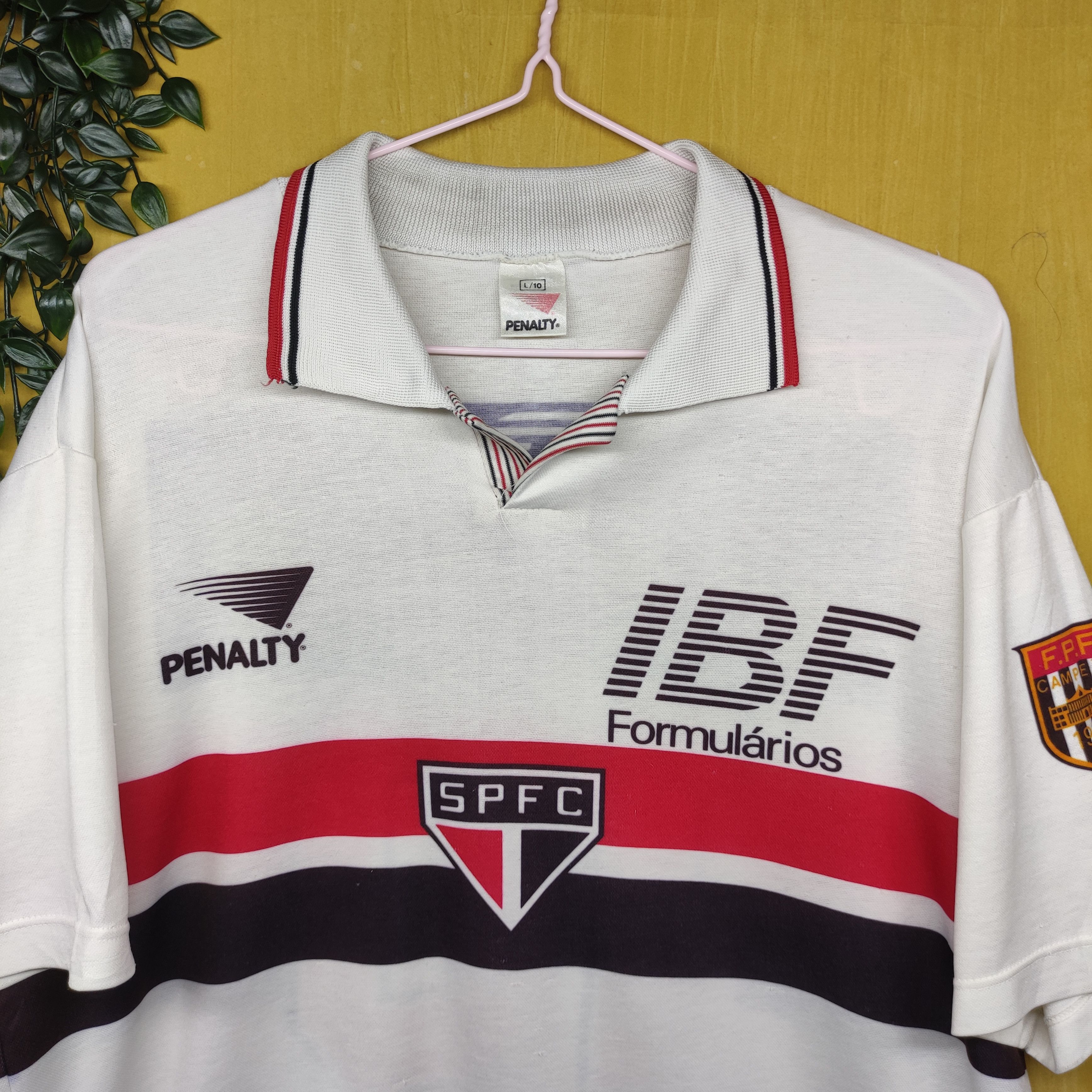 Penalty a85 Number10 Vintage Sao Paulo fc brazil 1992 jersey Size US L / EU 52-54 / 3 - 6 Thumbnail