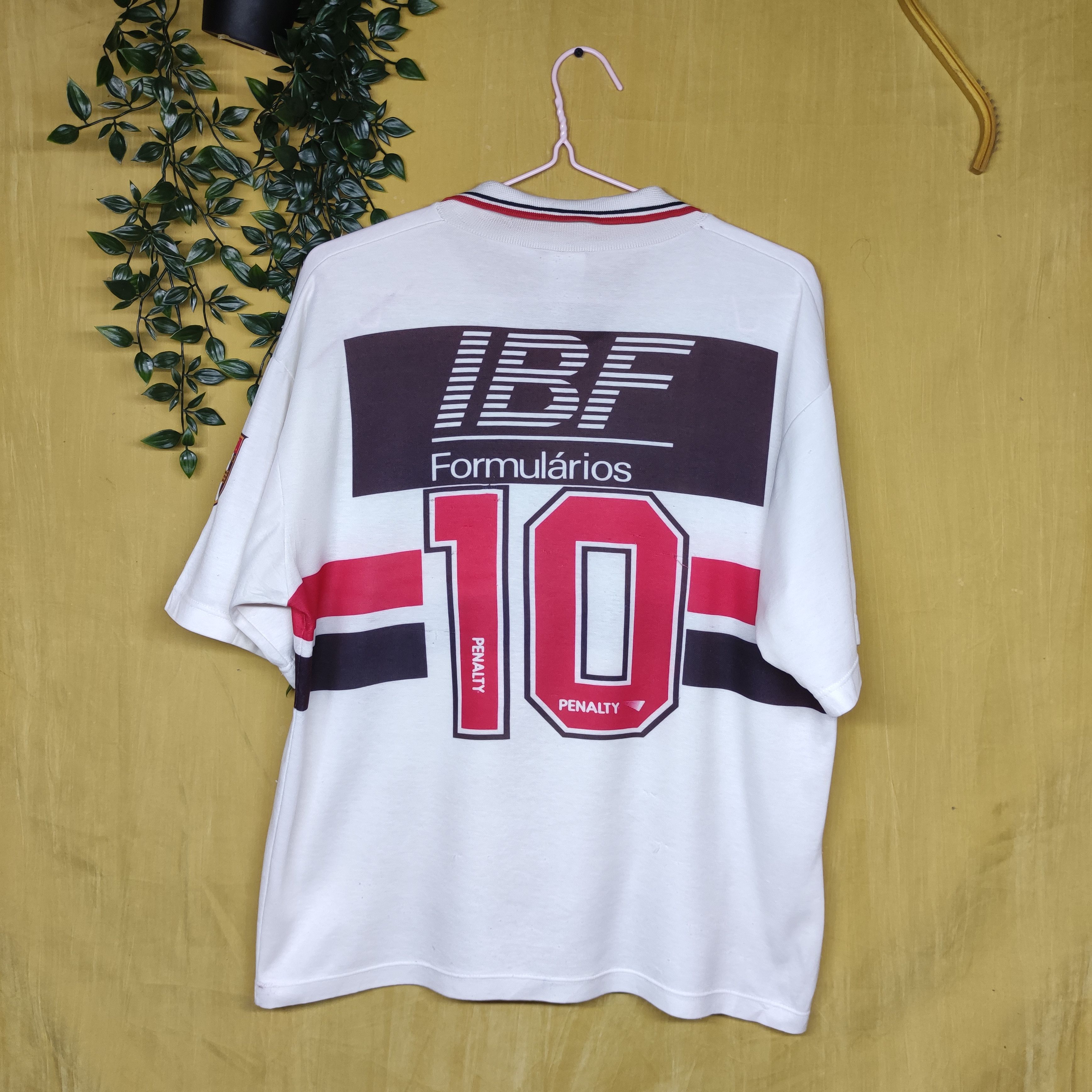 Penalty a85 Number10 Vintage Sao Paulo fc brazil 1992 jersey Size US L / EU 52-54 / 3 - 2 Thumbnail