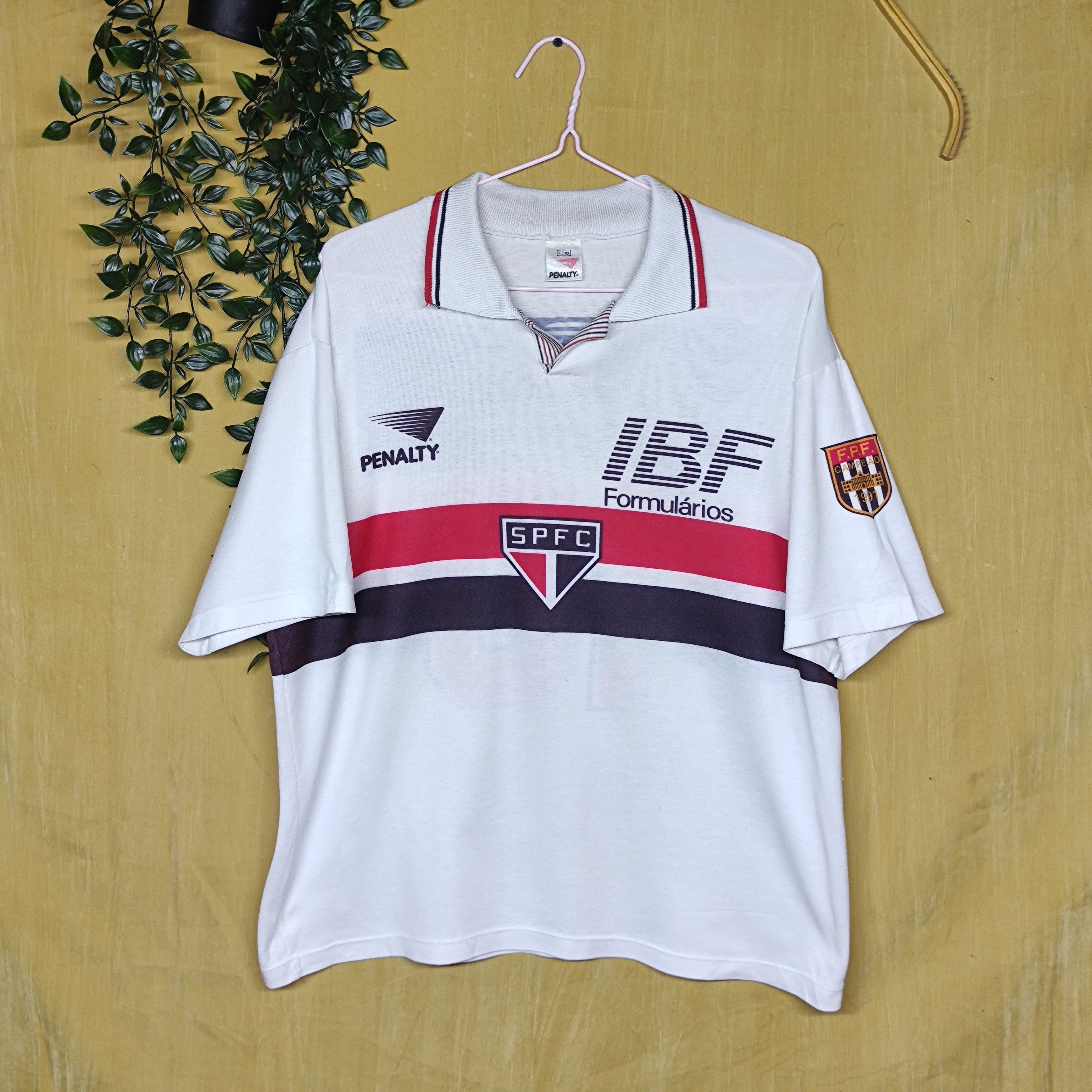 Penalty a85 Number10 Vintage Sao Paulo fc brazil 1992 jersey Size US L / EU 52-54 / 3 - 1 Thumbnail