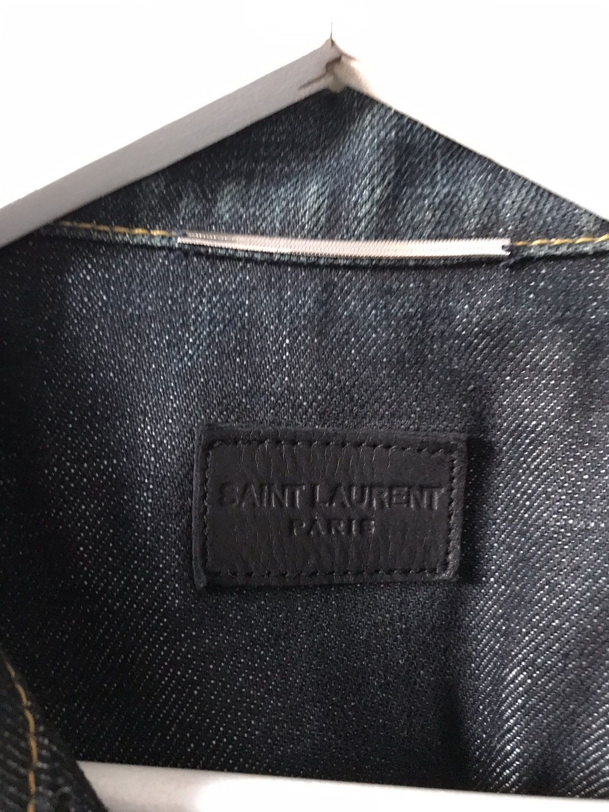 Saint Laurent Chain Lace Denim Jacket sz S AW14