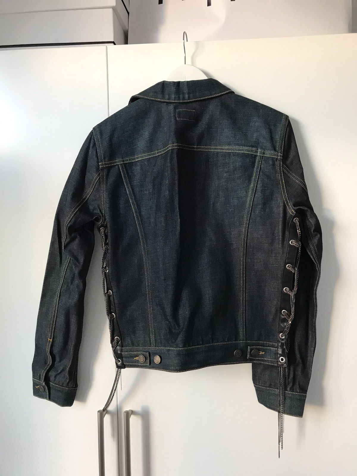 Saint Laurent Chain Lace Denim Jacket sz S AW14