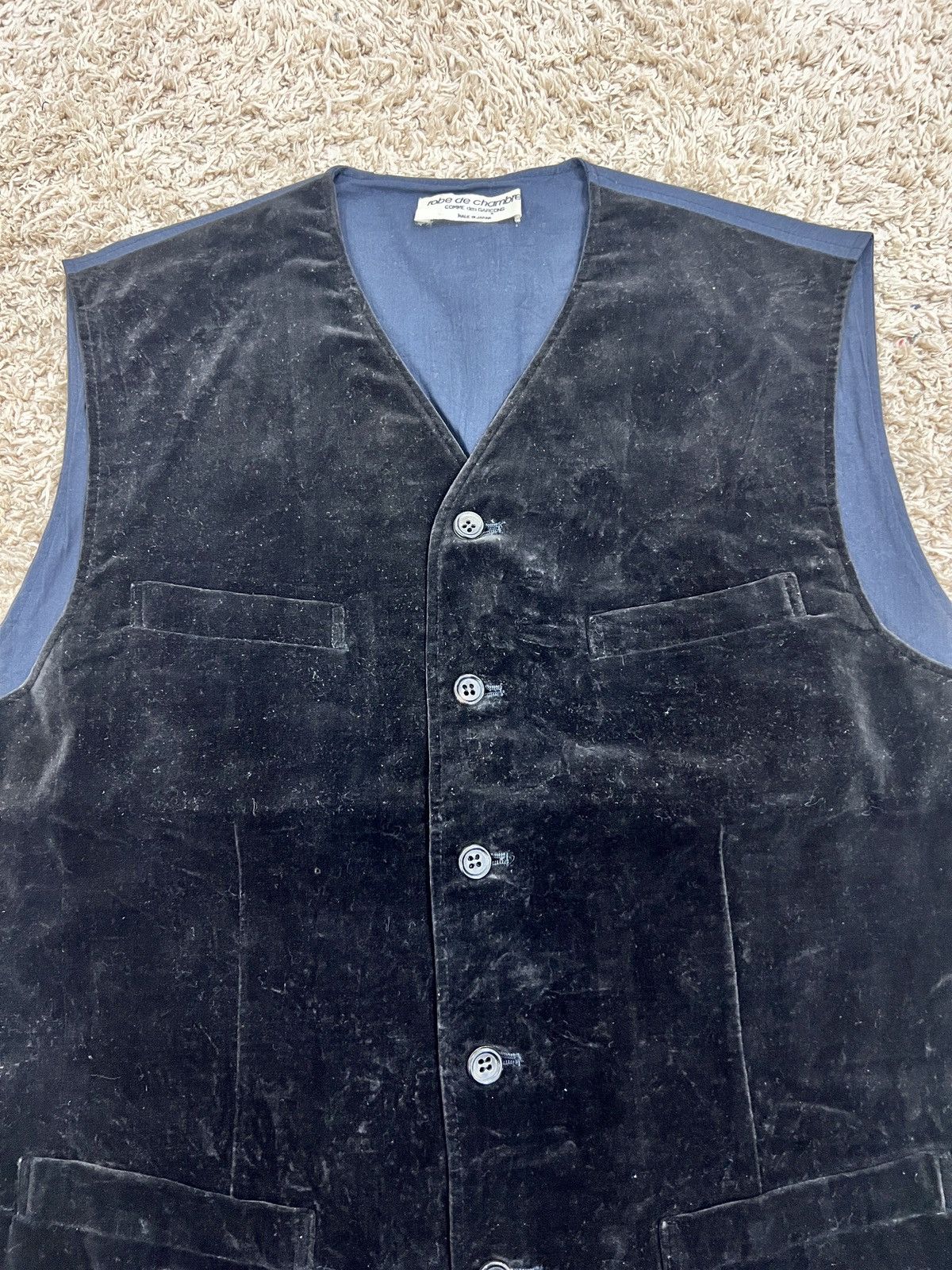 Comme des Garcons × Comme des Garcons Homme Plus × Japanese Brand Rare Comme des Garcons velvet Vest Size US M / EU 48-50 / 2 - 2 Thumbnail