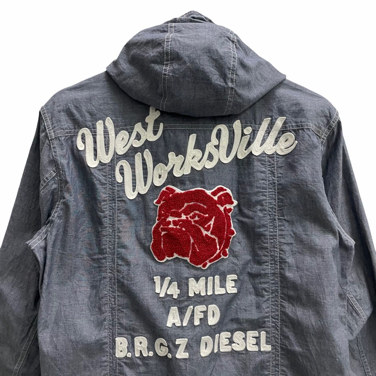 Diesel 💥DIESEL BULLDOG EMBROIDERED CHAMBRAY JACKET Size US M / EU 48-50 / 2 - 2 Thumbnail
