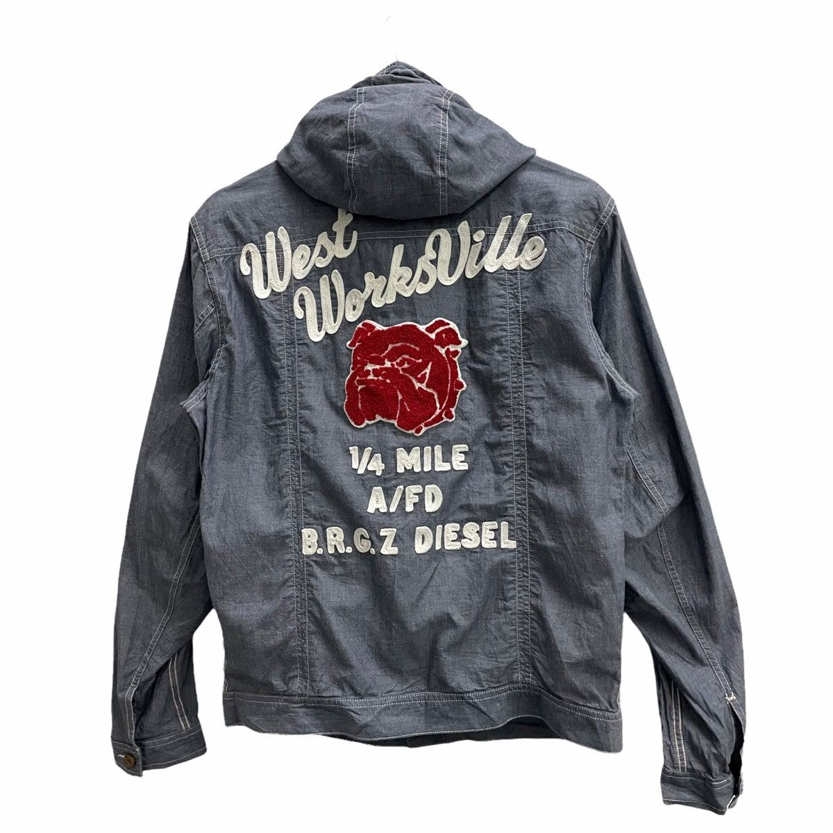 Diesel 💥DIESEL BULLDOG EMBROIDERED CHAMBRAY JACKET Size US M / EU 48-50 / 2 - 1 Thumbnail