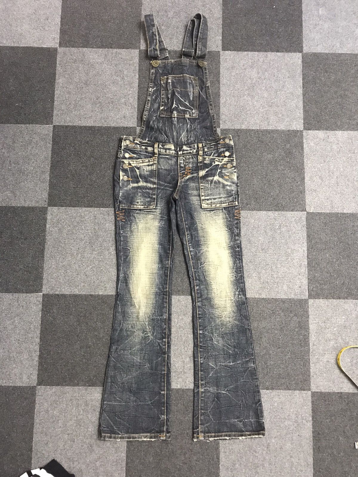 Japanese Brand 💥FLARE💥MARAXIA Flare Stonewash Denim Overall Size 30" / US 8 / IT 44 - 4 Thumbnail