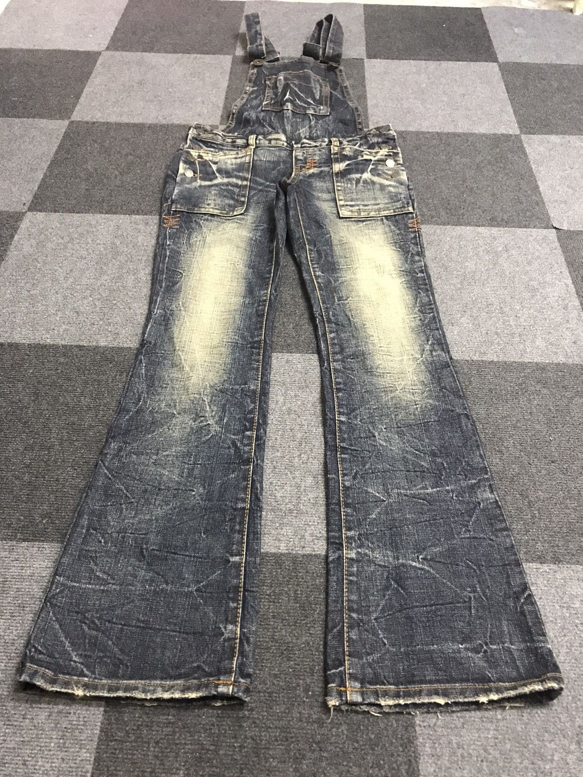 Japanese Brand 💥FLARE💥MARAXIA Flare Stonewash Denim Overall Size 30" / US 8 / IT 44 - 3 Thumbnail
