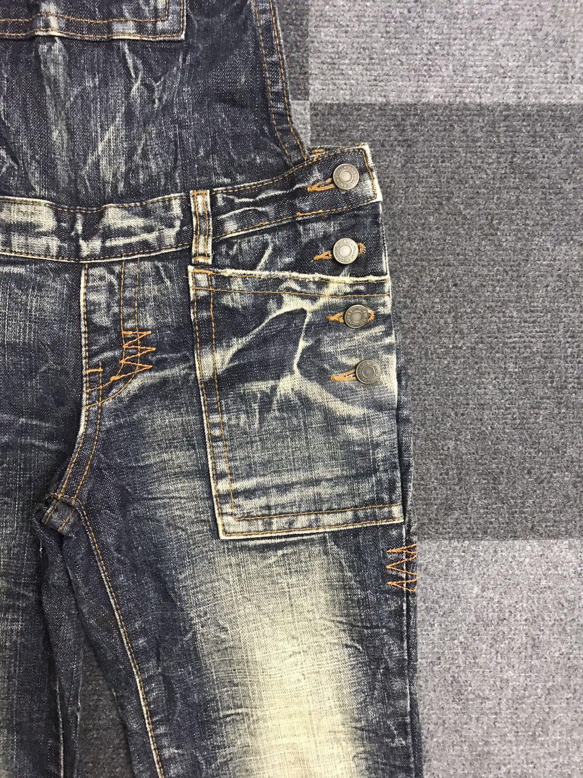 Japanese Brand 💥FLARE💥MARAXIA Flare Stonewash Denim Overall Size 30" / US 8 / IT 44 - 7 Thumbnail