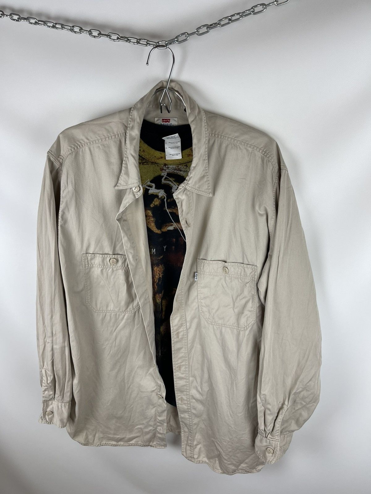 Levi's Levi’s vintage 90s beige denim tab shirt overshirt oversized Size US L / EU 52-54 / 3 - 4 Thumbnail