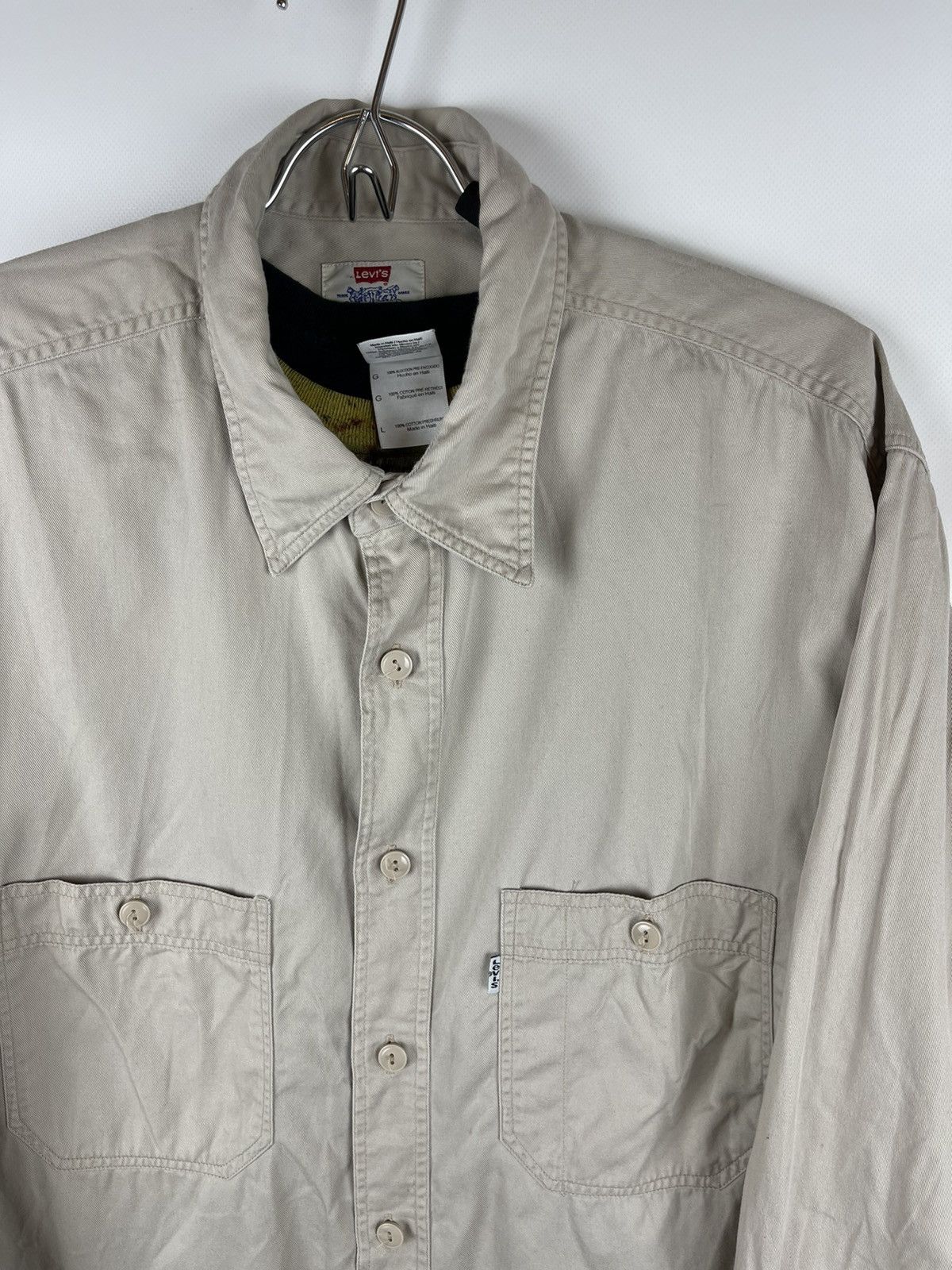 Levi's Levi’s vintage 90s beige denim tab shirt overshirt oversized Size US L / EU 52-54 / 3 - 11 Thumbnail