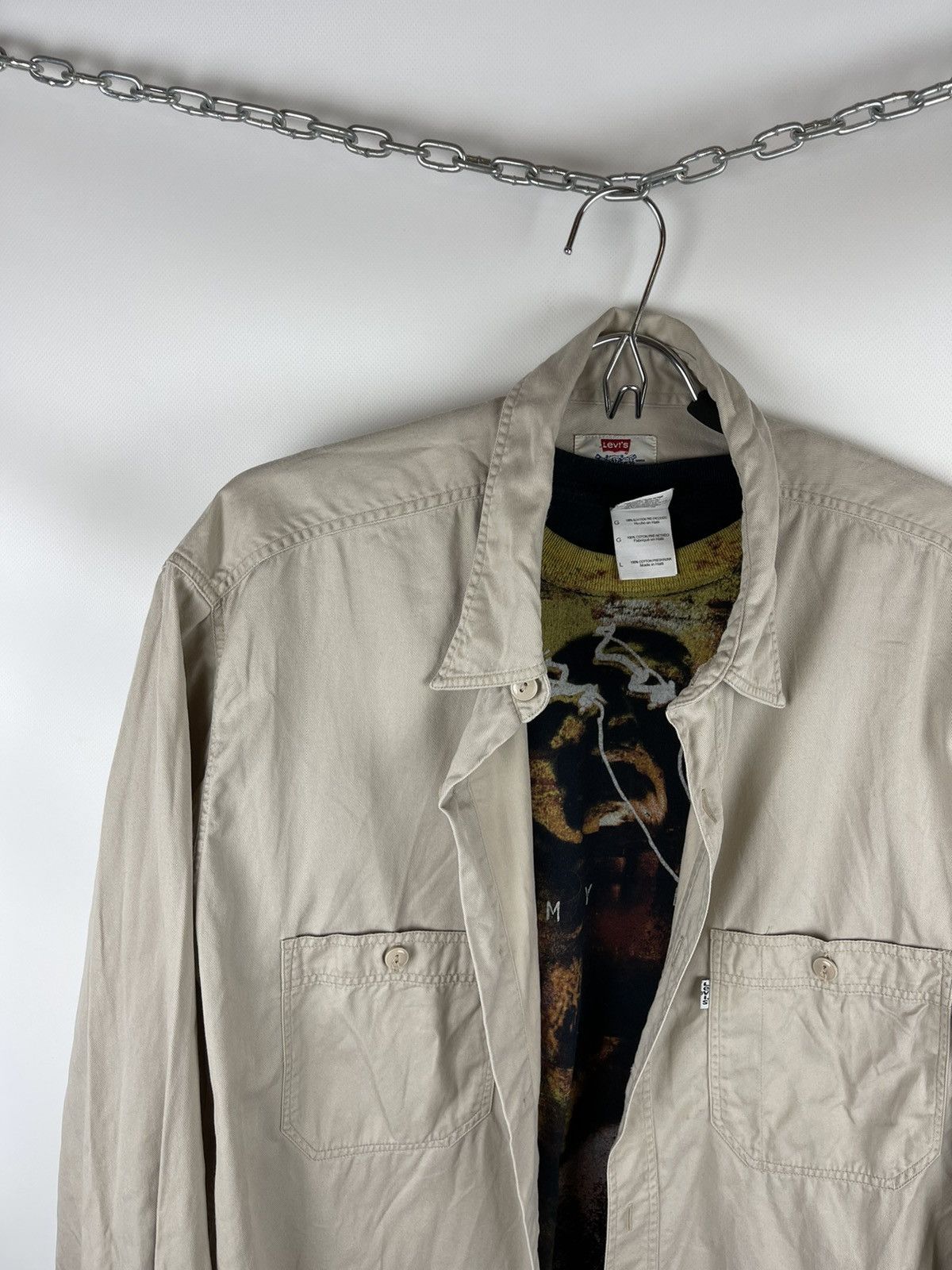 Levi's Levi’s vintage 90s beige denim tab shirt overshirt oversized Size US L / EU 52-54 / 3 - 2 Thumbnail